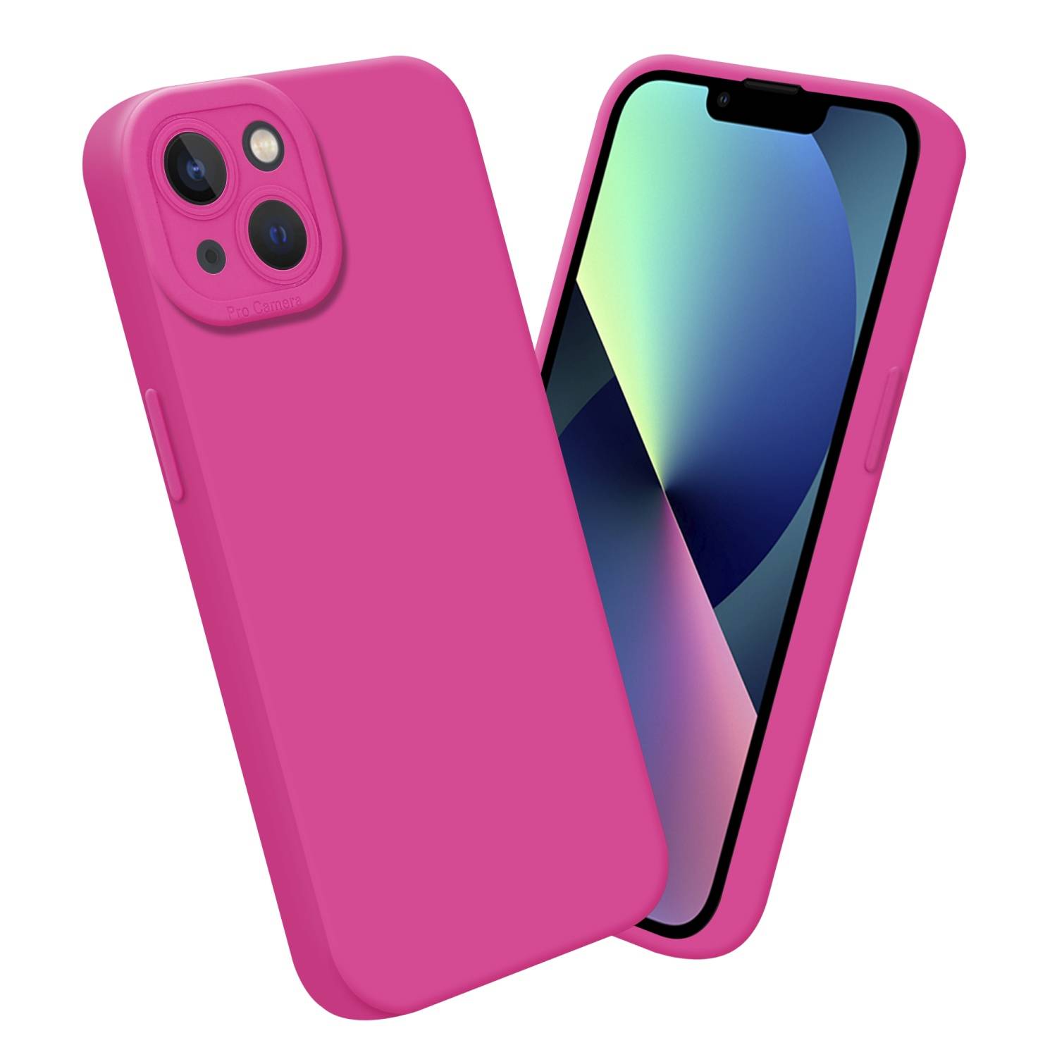 Cadorabo Hülle für Apple iPhone 14 Schutz Hülle in Pink TPU Silikon Etui Case Handyhülle