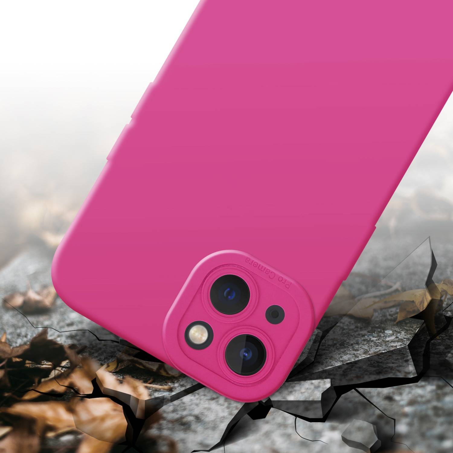 Cadorabo Hülle für Apple iPhone 14 Schutz Hülle in Pink TPU Silikon Etui Case Handyhülle