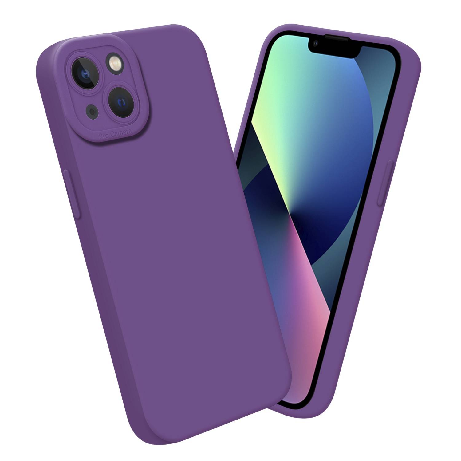 Cadorabo Hülle für Apple iPhone 14 Schutz Hülle in Lila TPU Silikon Etui Case Handyhülle