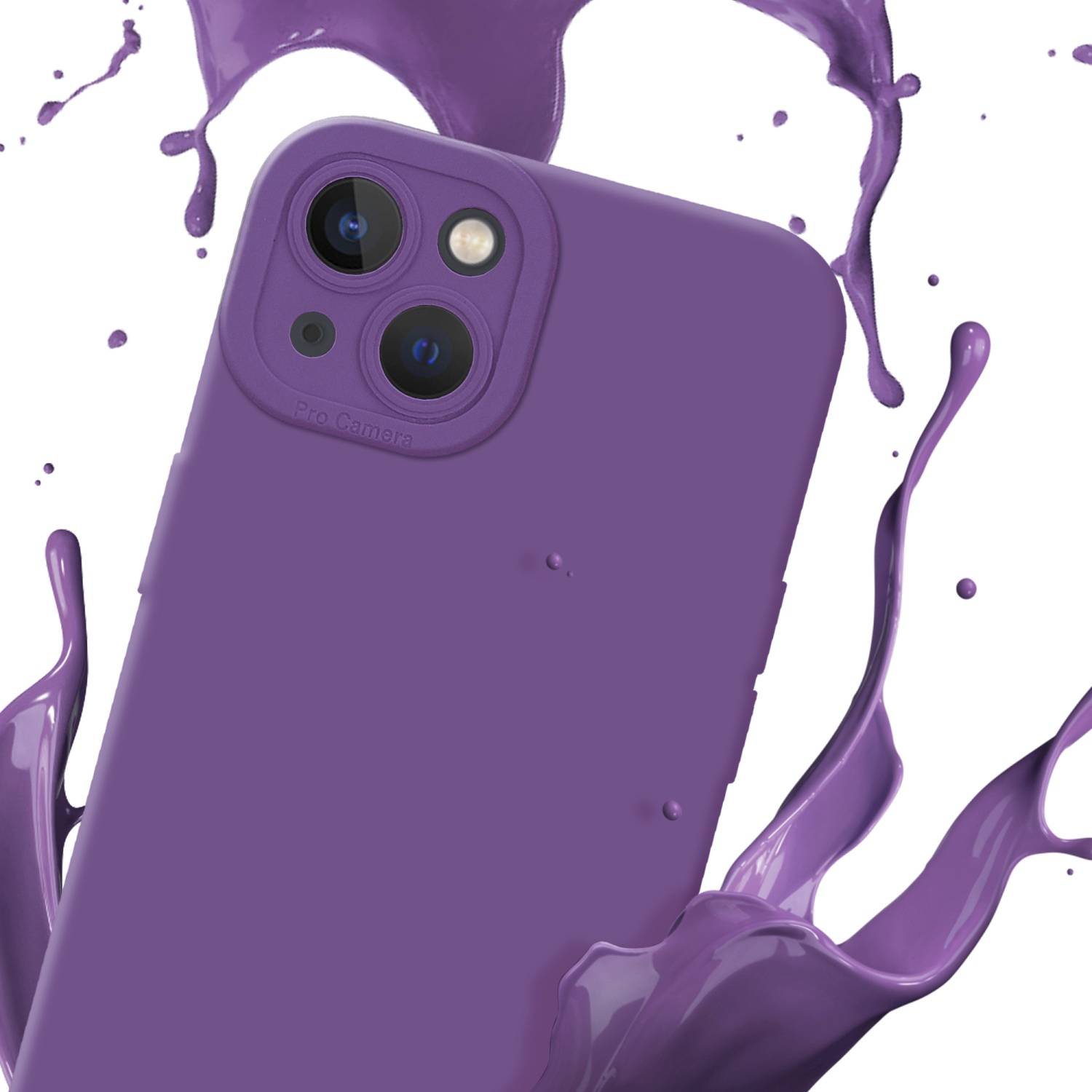 Cadorabo Hülle für Apple iPhone 14 Schutz Hülle in Lila TPU Silikon Etui Case Handyhülle