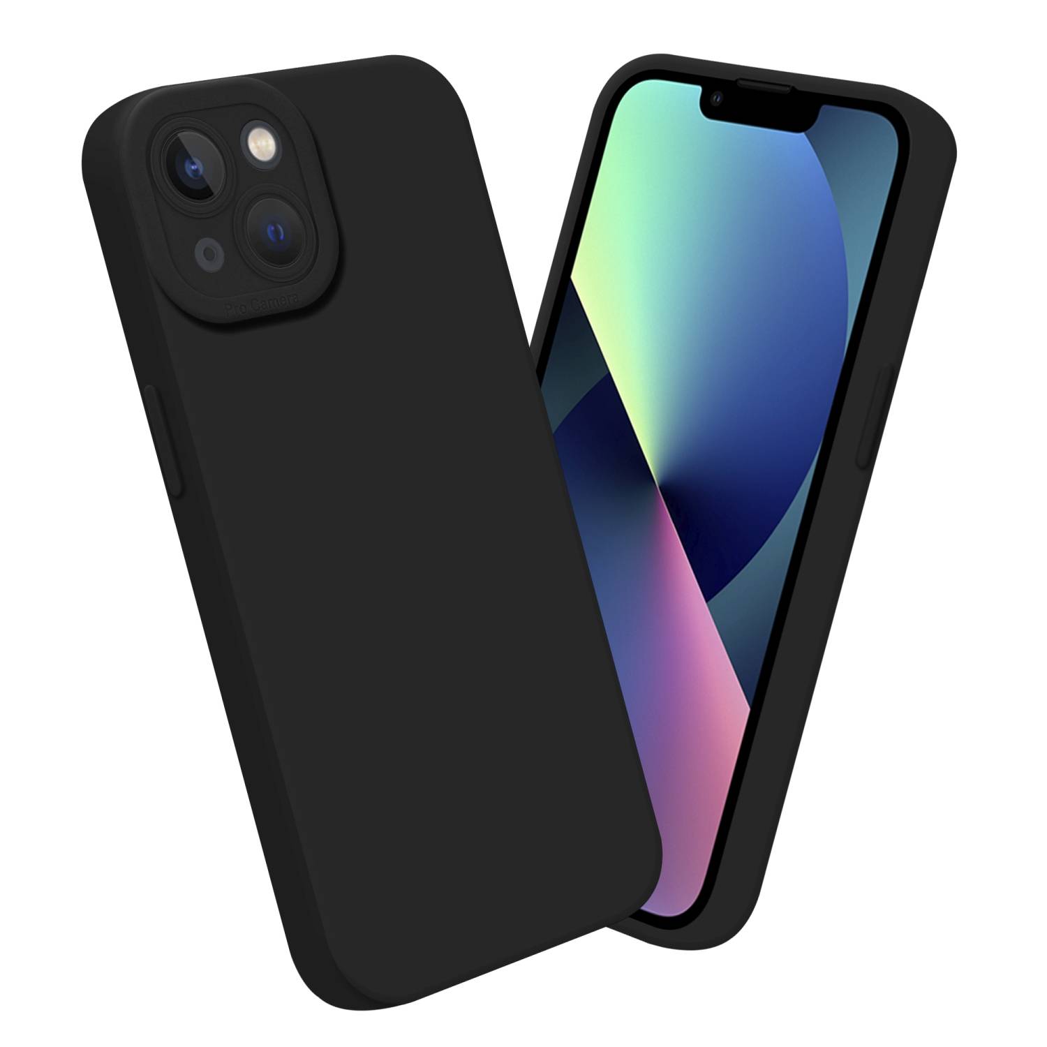Cadorabo Hülle für Apple iPhone 14 PLUS Schutz Hülle in Schwarz TPU Silikon Etui Case Handyhülle