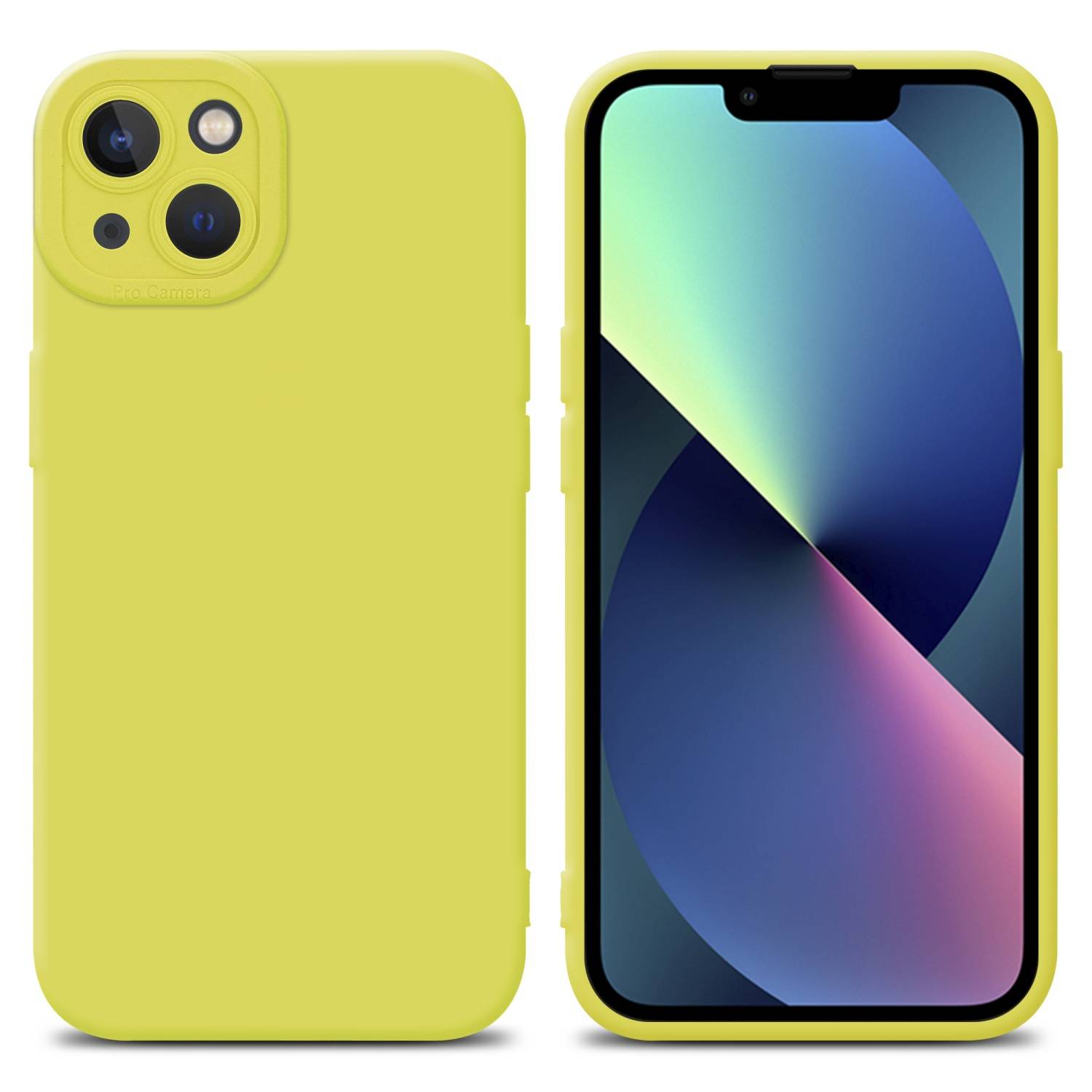 Cadorabo Hülle für Apple iPhone 14 PLUS Schutz Hülle in Gelb TPU Silikon Etui Case Handyhülle