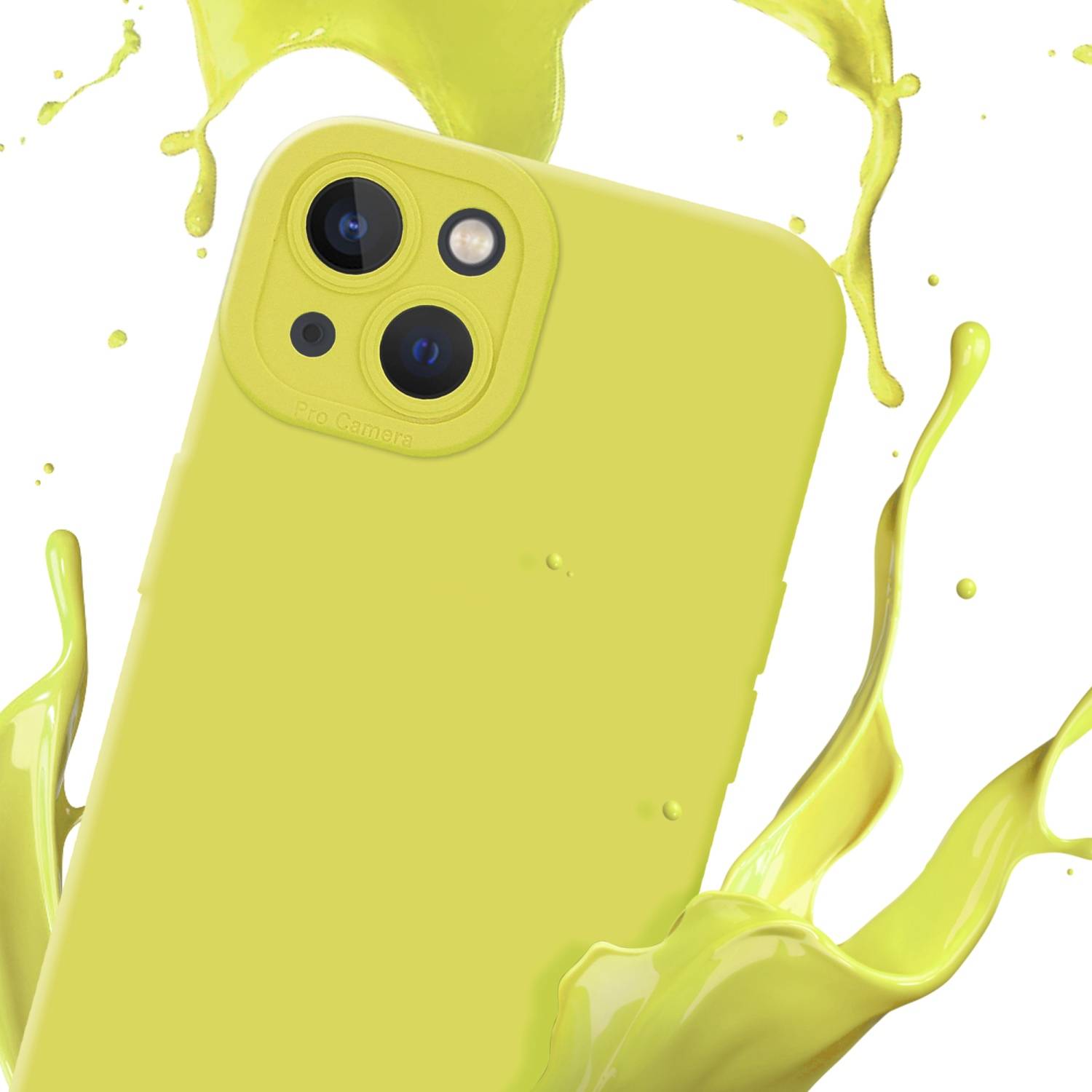 Cadorabo Hülle für Apple iPhone 14 PLUS Schutz Hülle in Gelb TPU Silikon Etui Case Handyhülle