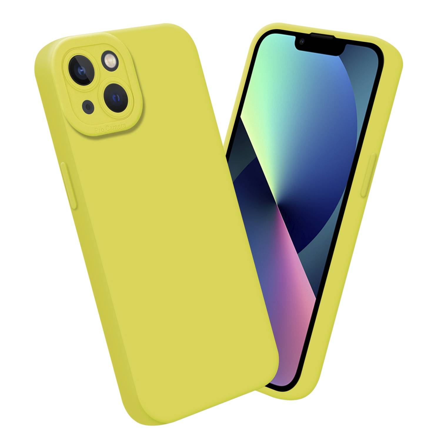 Cadorabo Hülle für Apple iPhone 14 PLUS Schutz Hülle in Gelb TPU Silikon Etui Case Handyhülle