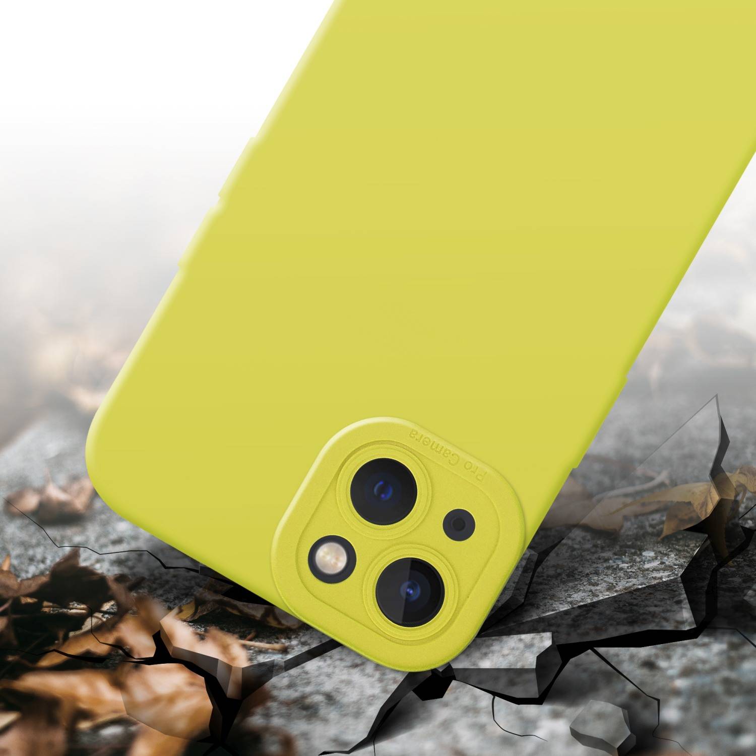 Cadorabo Hülle für Apple iPhone 14 PLUS Schutz Hülle in Gelb TPU Silikon Etui Case Handyhülle