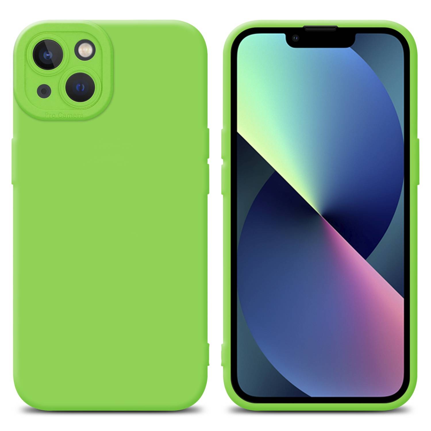 Cadorabo Hülle für Apple iPhone 14 PLUS Schutz Hülle in Grün TPU Silikon Etui Case Handyhülle