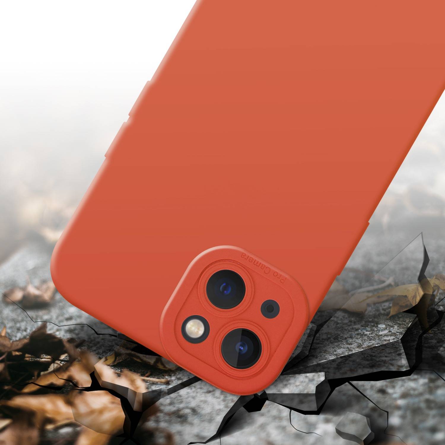 Cadorabo Hülle für Apple iPhone 14 PLUS Schutz Hülle in Orange TPU Silikon Etui Case Handyhülle
