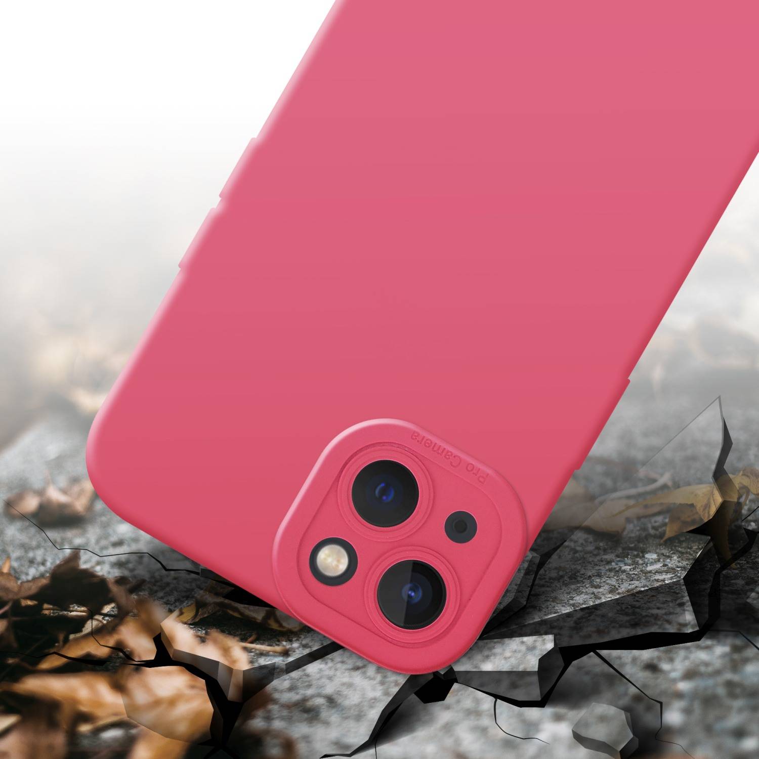 Cadorabo Hülle für Apple iPhone 14 PLUS Schutz Hülle in Rot TPU Silikon Etui Case Handyhülle