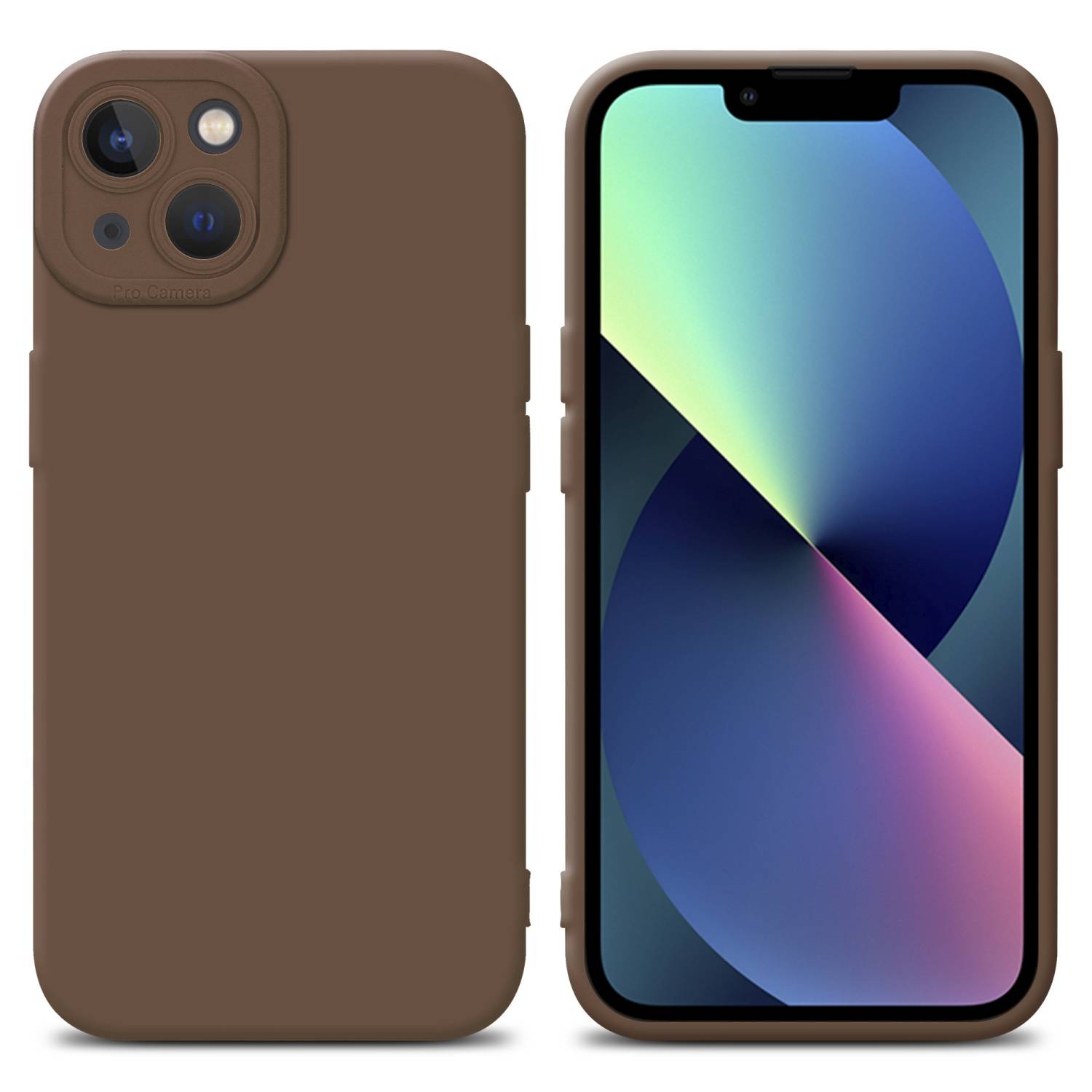 Cadorabo Hülle für Apple iPhone 14 PLUS Schutz Hülle in Braun TPU Silikon Etui Case Handyhülle