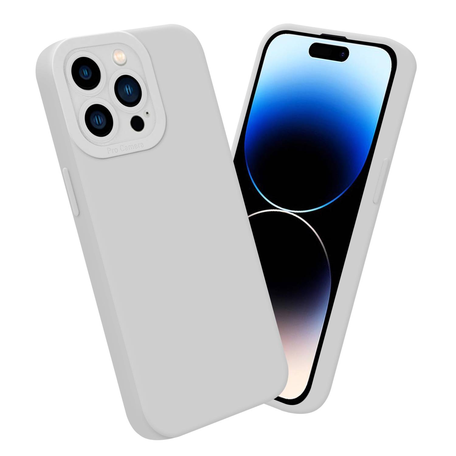 Cadorabo Hülle für Apple iPhone 14 PRO Schutz Hülle in Weiß TPU Silikon Etui Case Handyhülle
