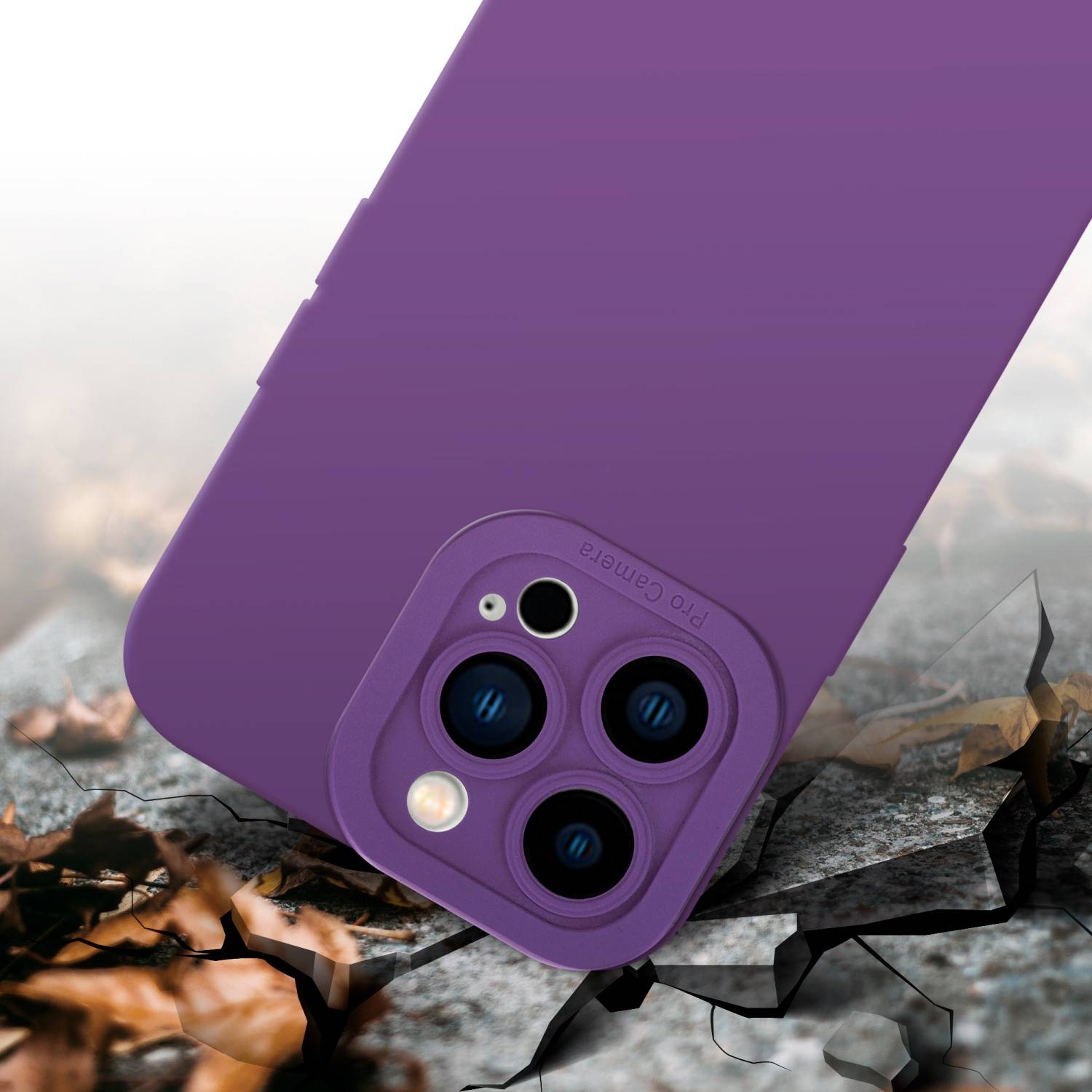 Cadorabo Hülle für Apple iPhone 14 PRO Schutz Hülle in Lila TPU Silikon Etui Case Handyhülle