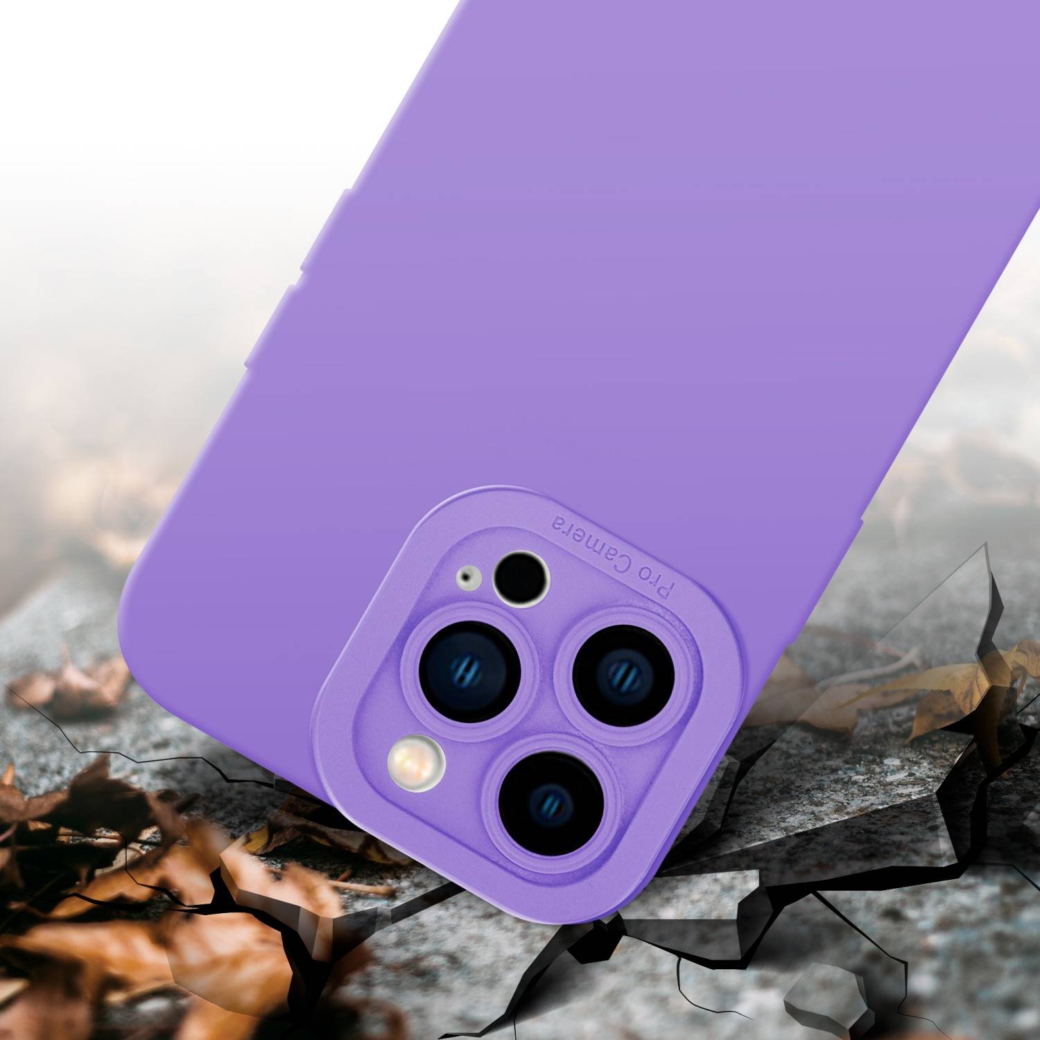 Cadorabo Hülle für Apple iPhone 14 PRO Schutz Hülle in Lila TPU Silikon Etui Case Handyhülle