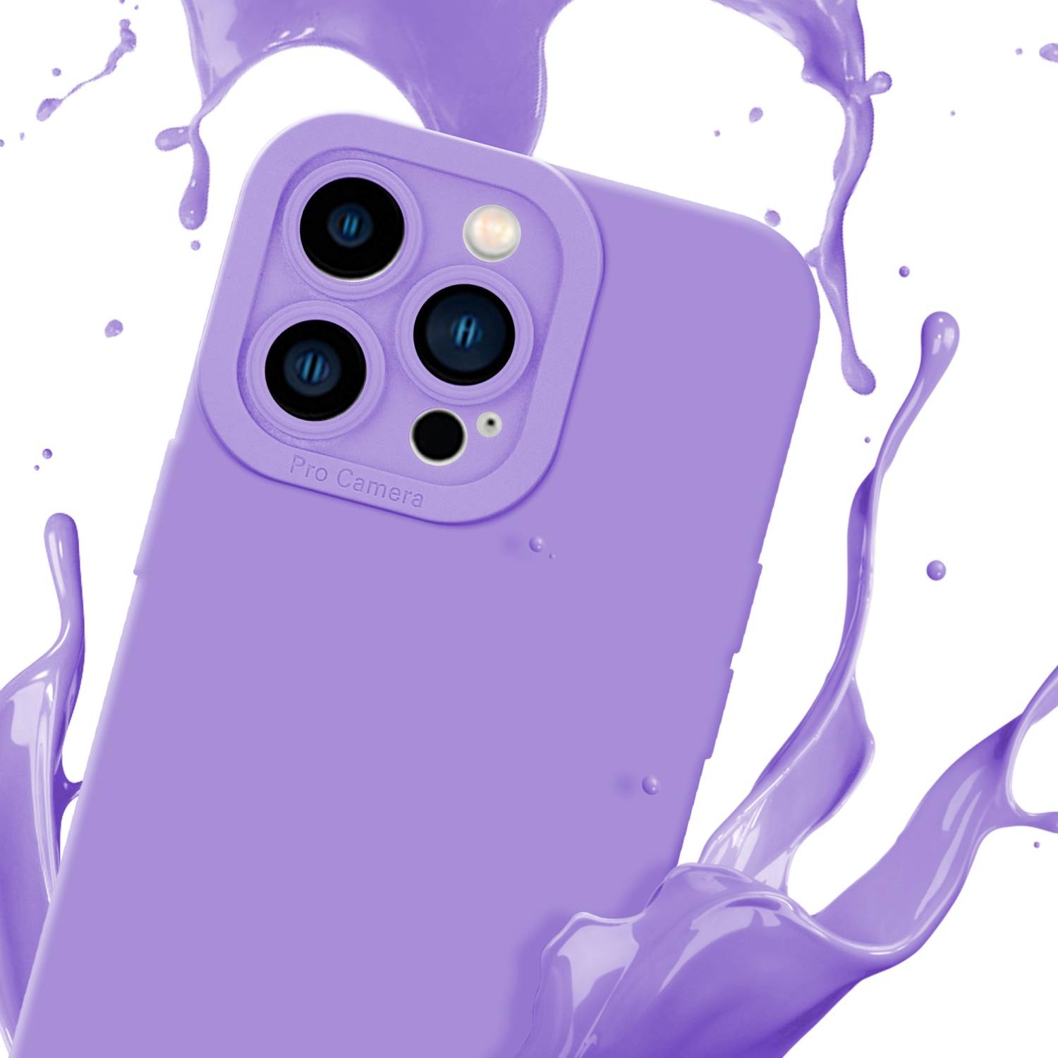 Cadorabo Hülle für Apple iPhone 14 PRO Schutz Hülle in Lila TPU Silikon Etui Case Handyhülle