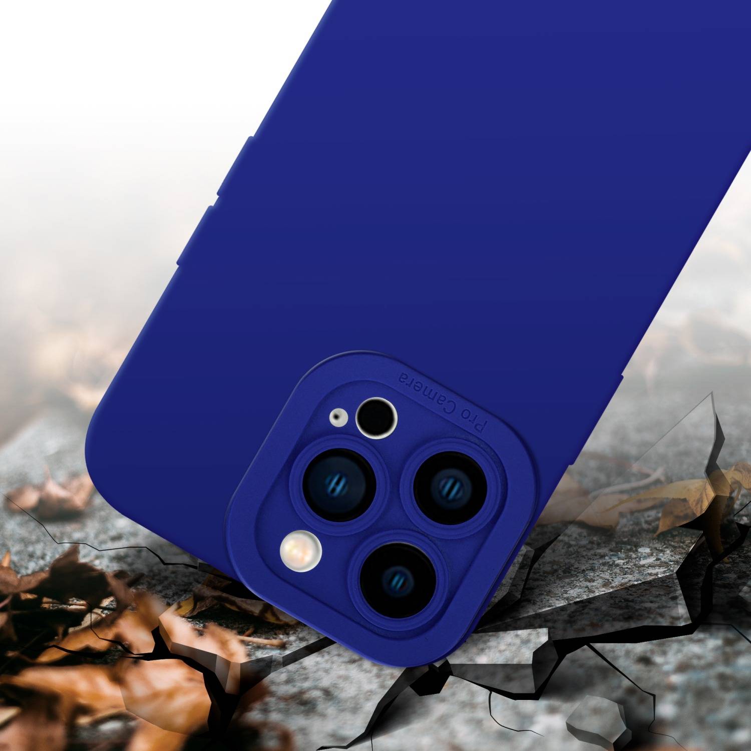 Cadorabo Hülle für Apple iPhone 14 PRO Schutz Hülle in Blau TPU Silikon Etui Case Handyhülle