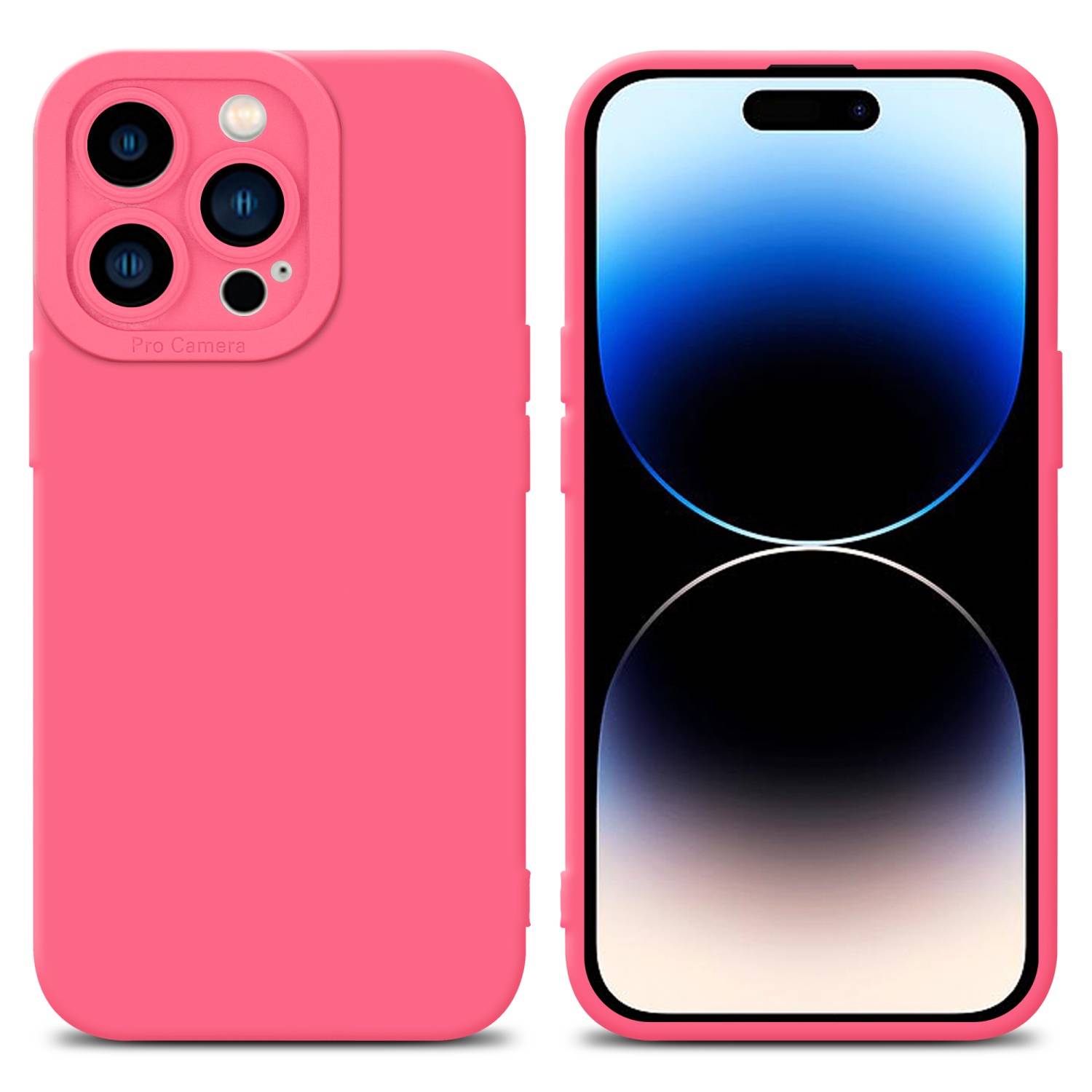 Cadorabo Hülle für Apple iPhone 14 PRO Schutz Hülle in Rot TPU Silikon Etui Case Handyhülle