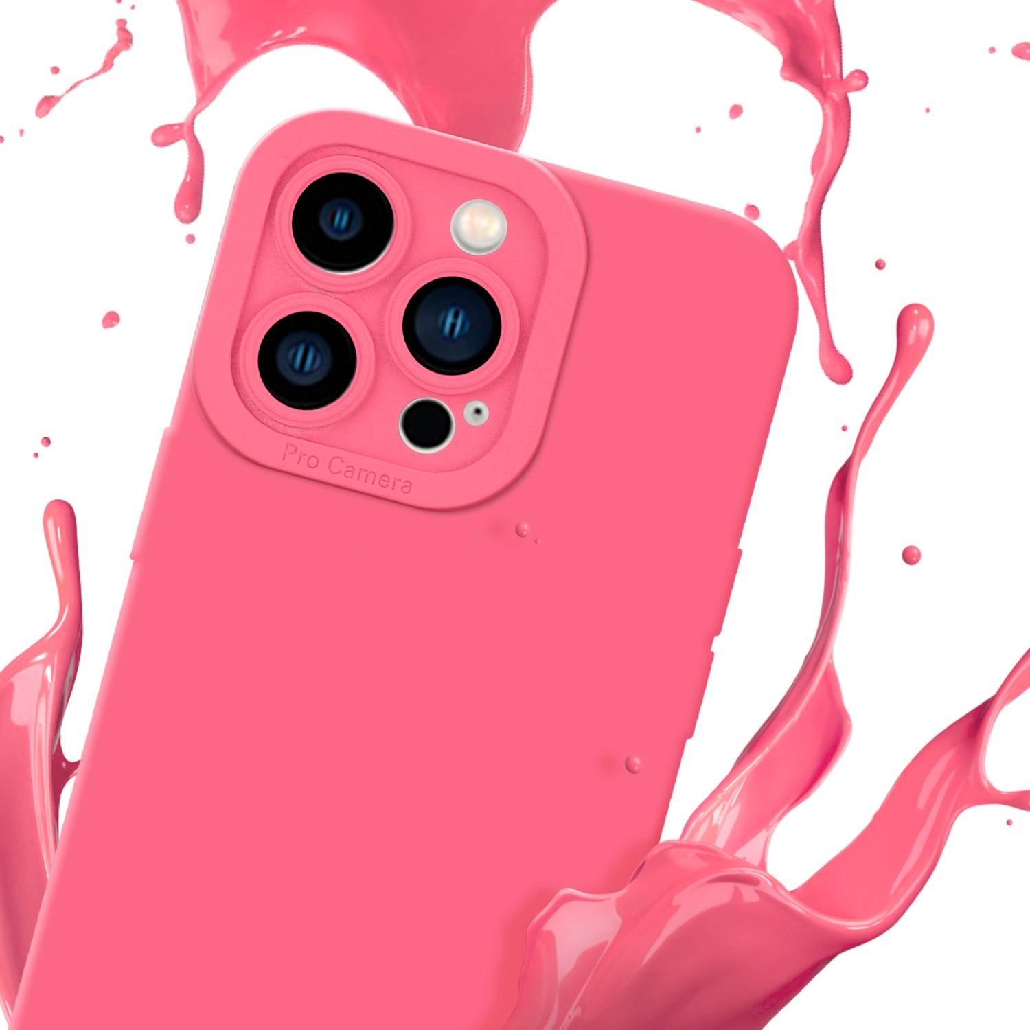 Cadorabo Hülle für Apple iPhone 14 PRO Schutz Hülle in Rot TPU Silikon Etui Case Handyhülle