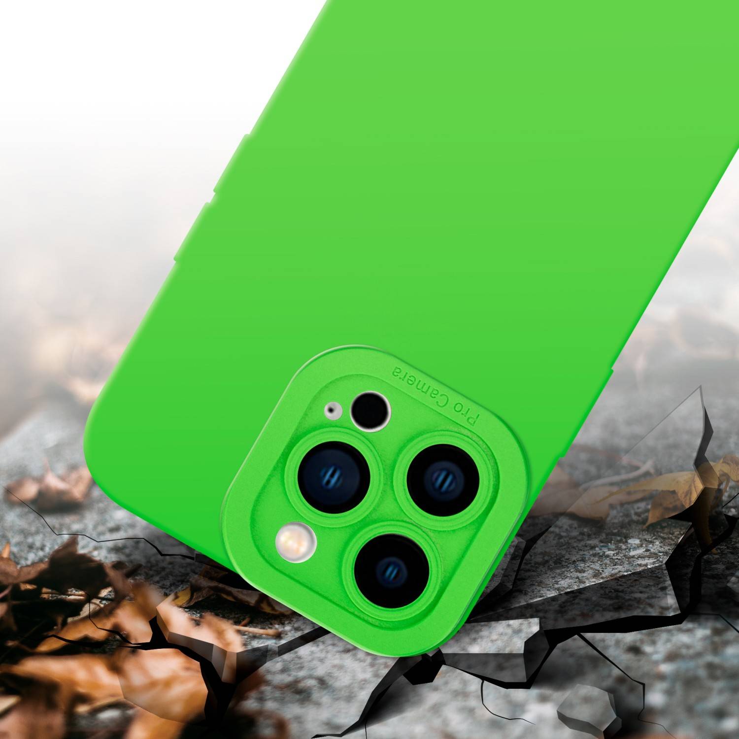 Cadorabo Hülle für Apple iPhone 14 PRO MAX Schutz Hülle in Grün TPU Silikon Etui Case Handyhülle