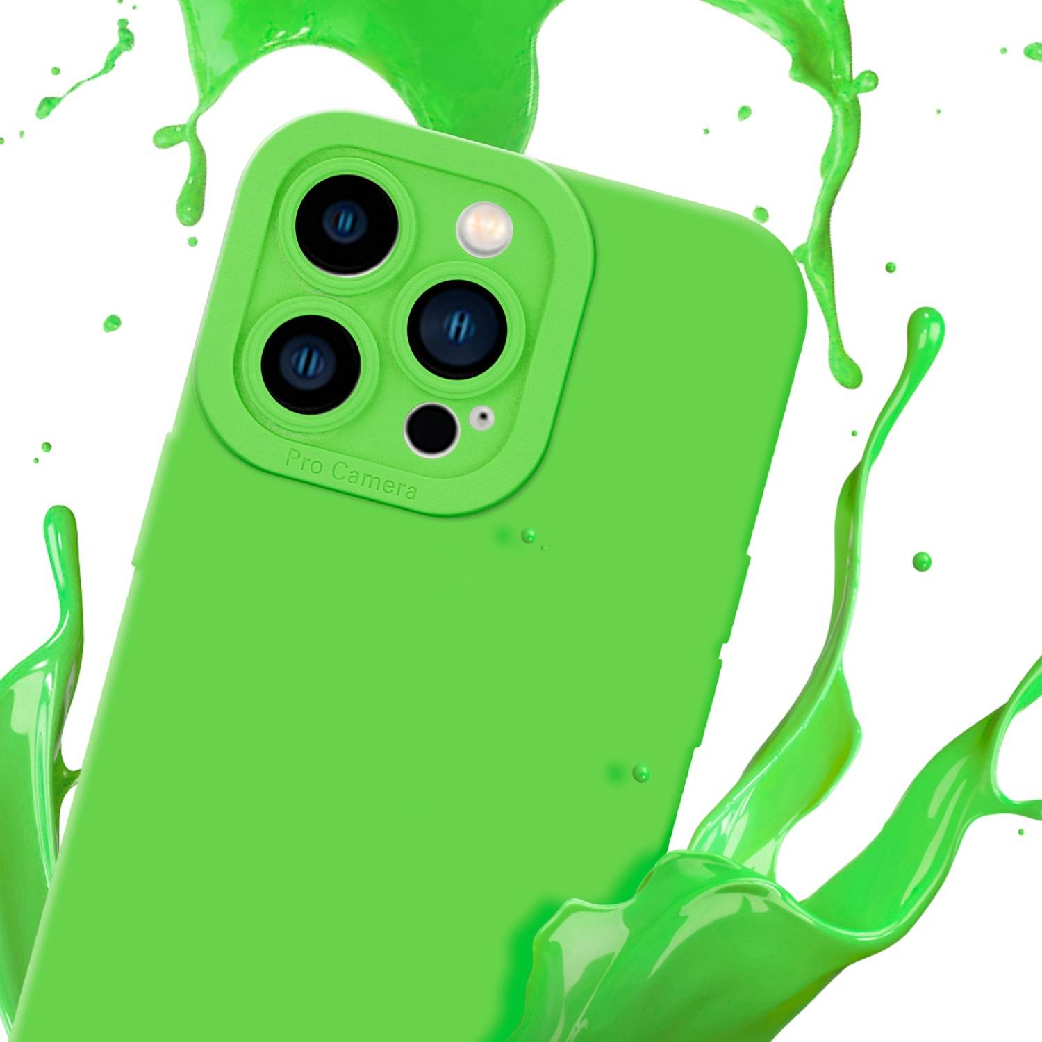 Cadorabo Hülle für Apple iPhone 14 PRO MAX Schutz Hülle in Grün TPU Silikon Etui Case Handyhülle
