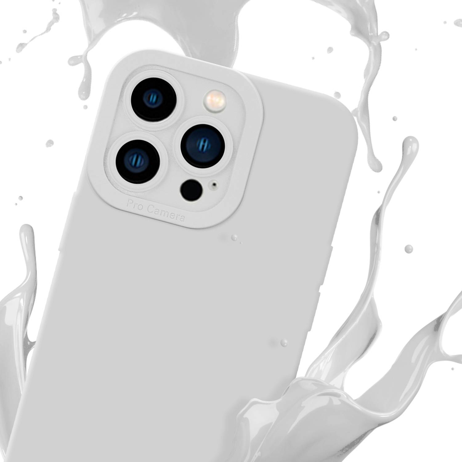 Cadorabo Hülle für Apple iPhone 14 PRO MAX Schutz Hülle in Weiß TPU Silikon Etui Case Handyhülle