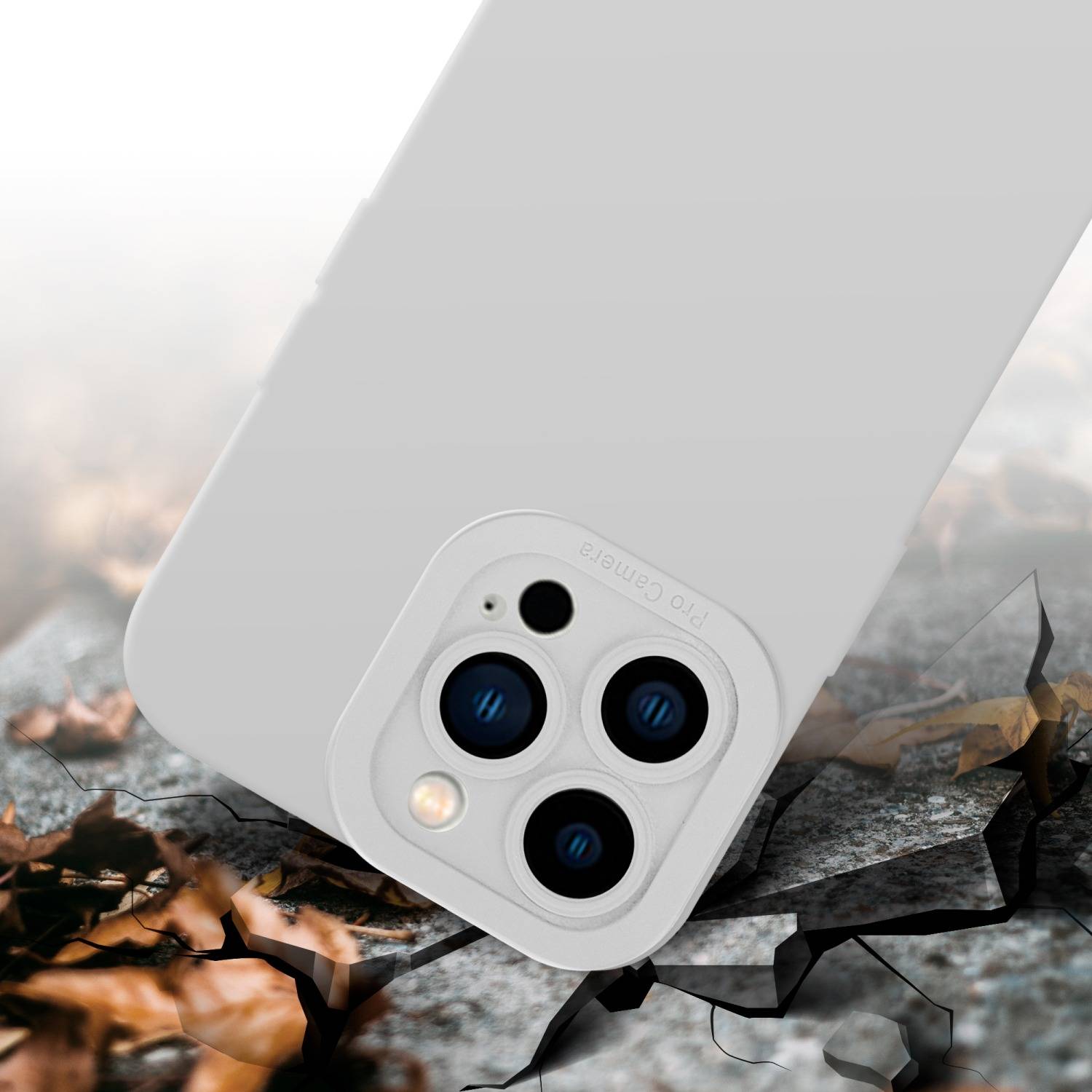 Cadorabo Hülle für Apple iPhone 14 PRO MAX Schutz Hülle in Weiß TPU Silikon Etui Case Handyhülle