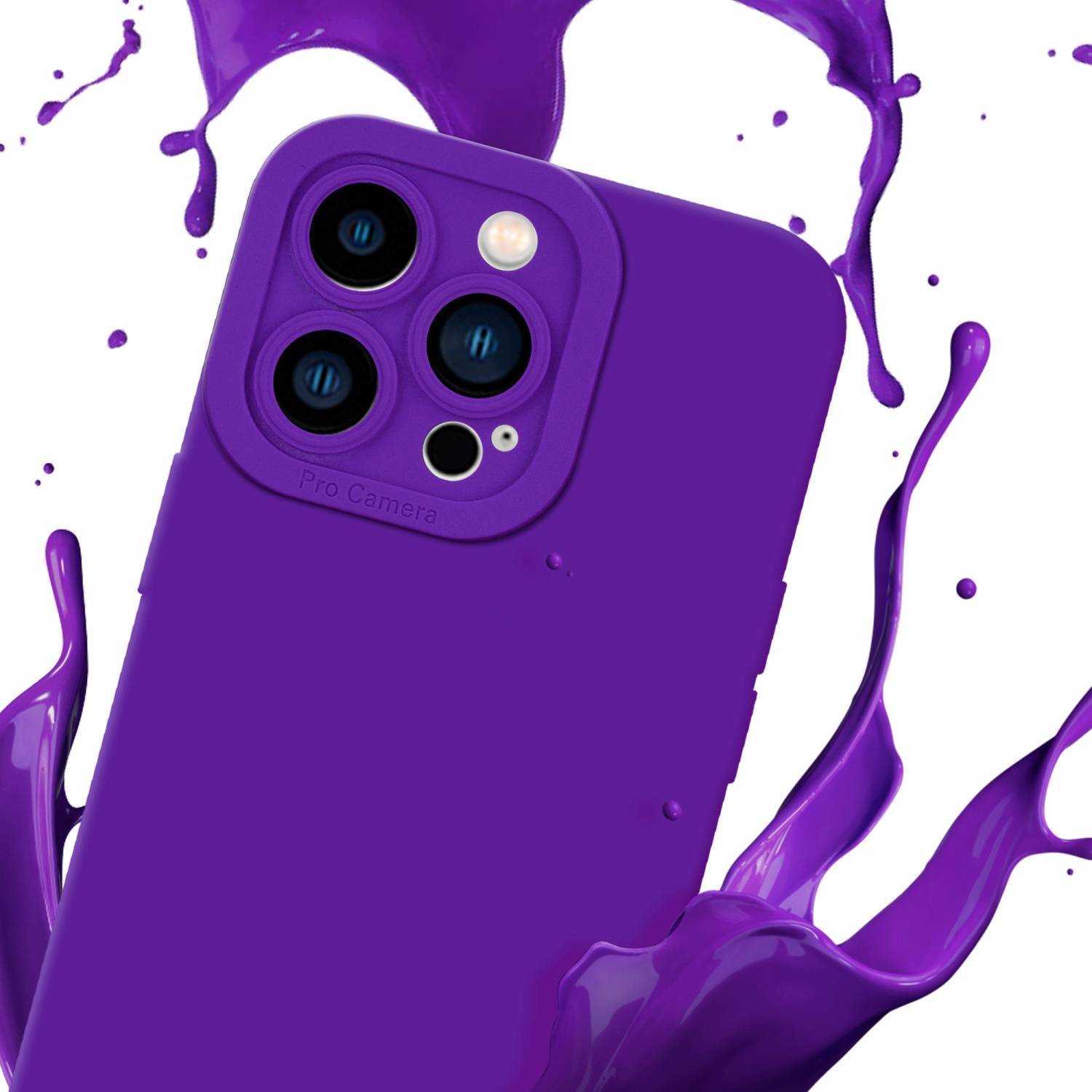 Cadorabo Hülle für Apple iPhone 14 PRO MAX Schutz Hülle in Lila TPU Silikon Etui Case Handyhülle