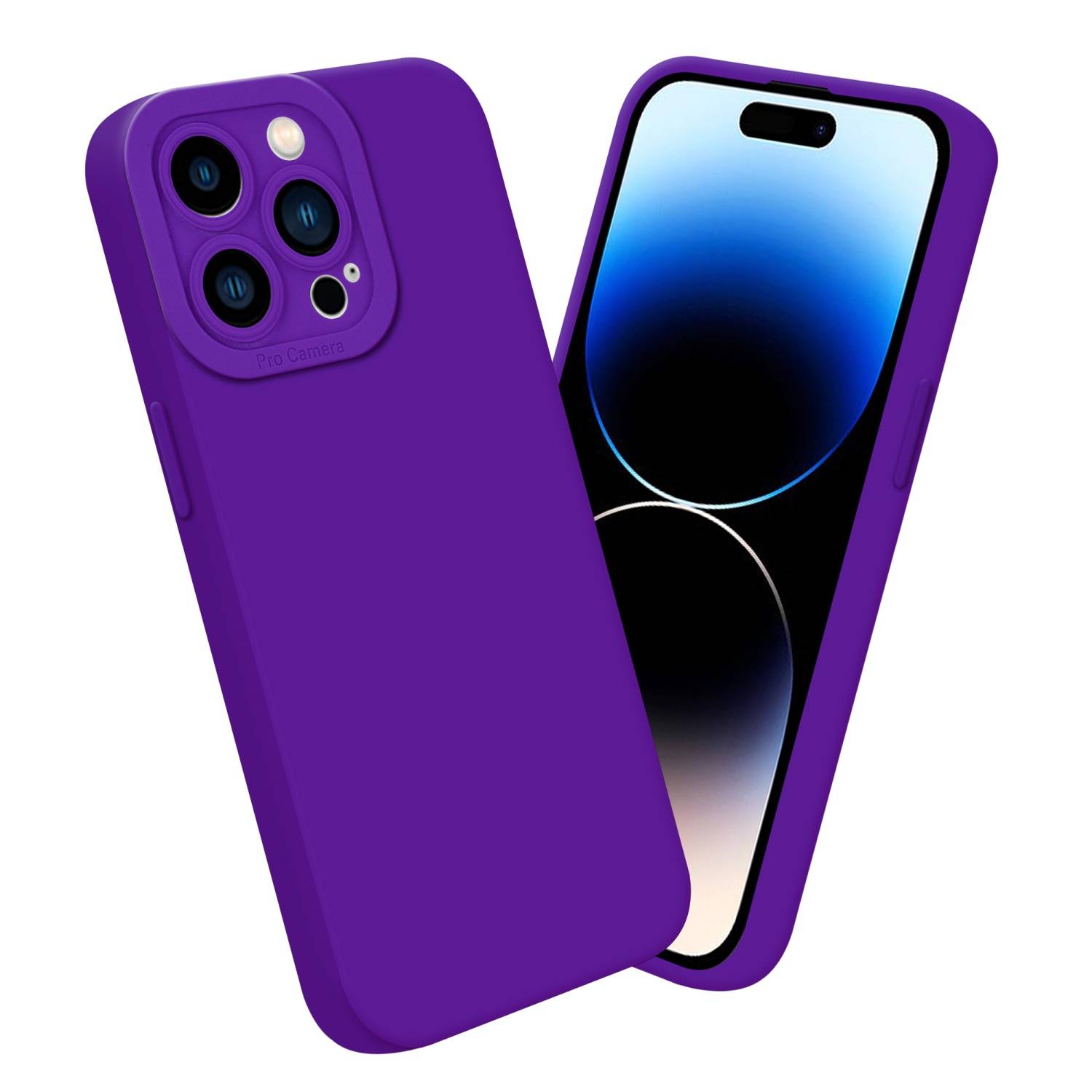 Cadorabo Hülle für Apple iPhone 14 PRO MAX Schutz Hülle in Lila TPU Silikon Etui Case Handyhülle