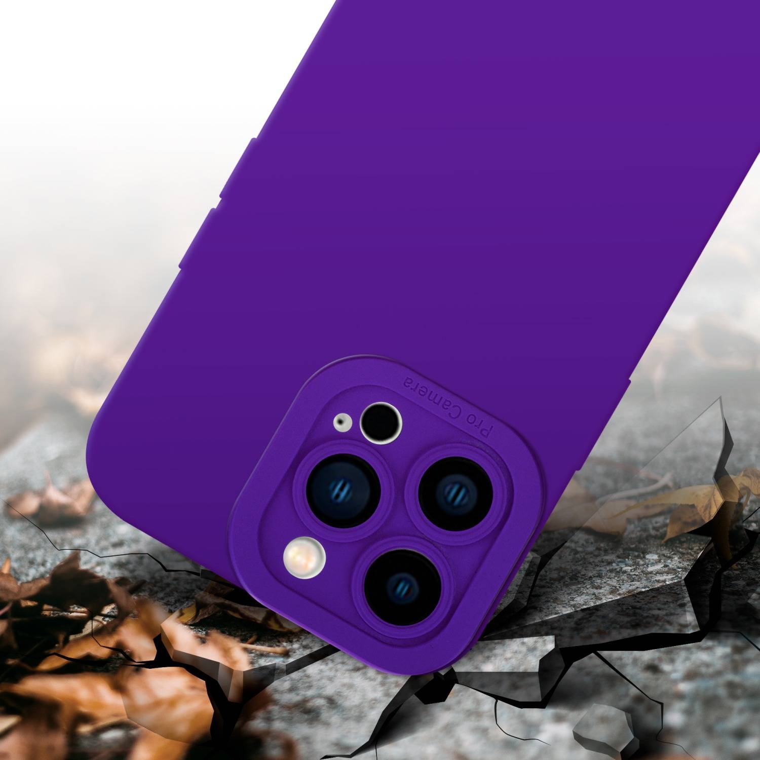Cadorabo Hülle für Apple iPhone 14 PRO MAX Schutz Hülle in Lila TPU Silikon Etui Case Handyhülle