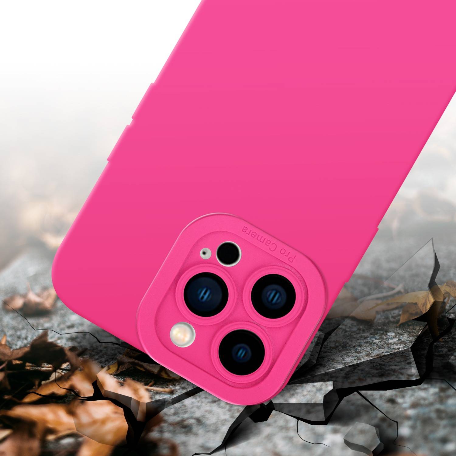 Cadorabo Hülle für Apple iPhone 14 PRO MAX Schutz Hülle in Pink TPU Silikon Etui Case Handyhülle