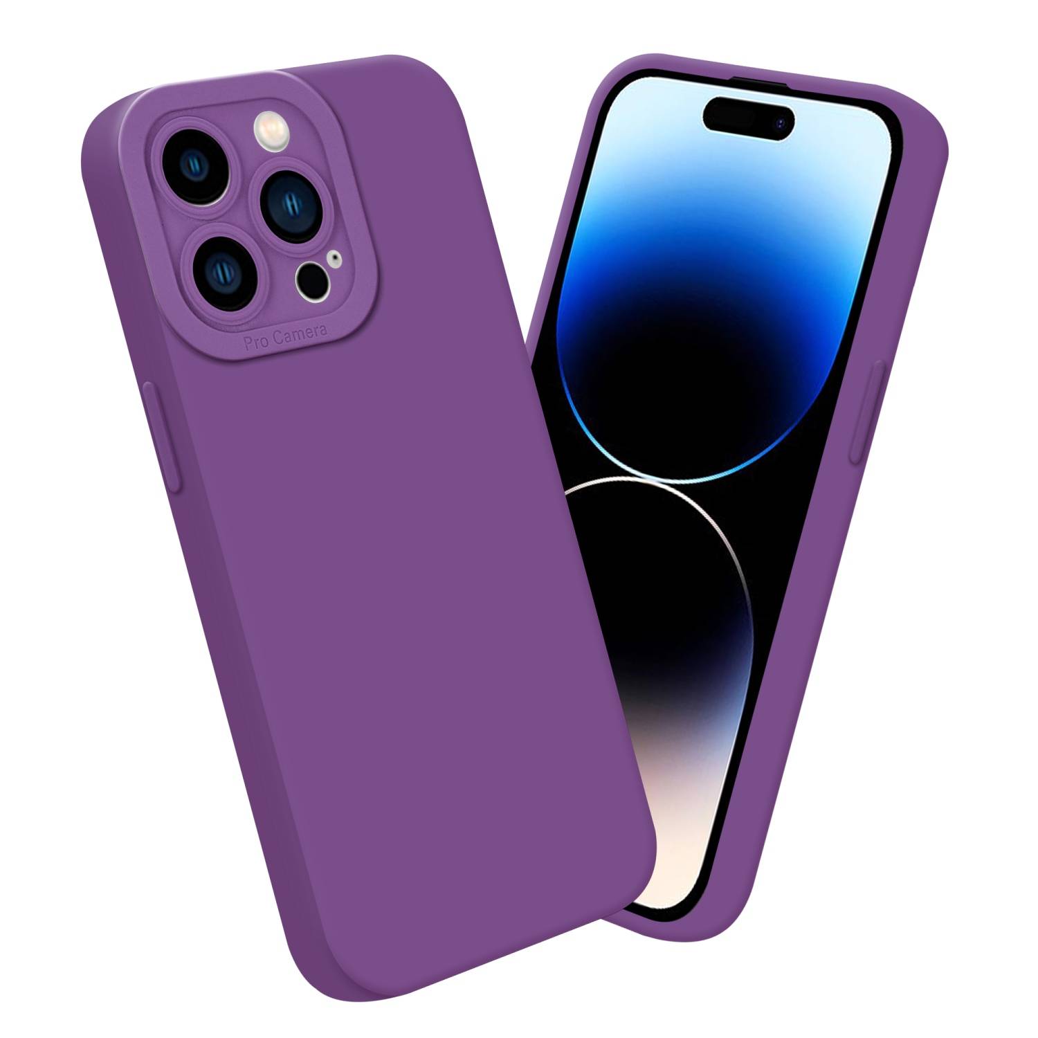 Cadorabo Hülle für Apple iPhone 14 PRO MAX Schutz Hülle in Lila TPU Silikon Etui Case Handyhülle