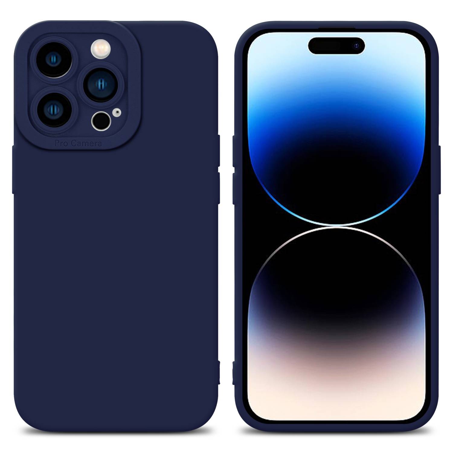 Cadorabo Hülle für Apple iPhone 14 PRO MAX Schutz Hülle in Blau TPU Silikon Etui Case Handyhülle