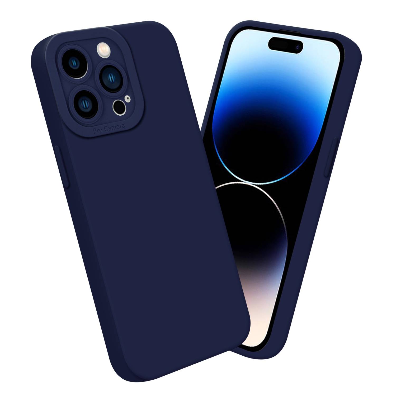 Cadorabo Hülle für Apple iPhone 14 PRO MAX Schutz Hülle in Blau TPU Silikon Etui Case Handyhülle