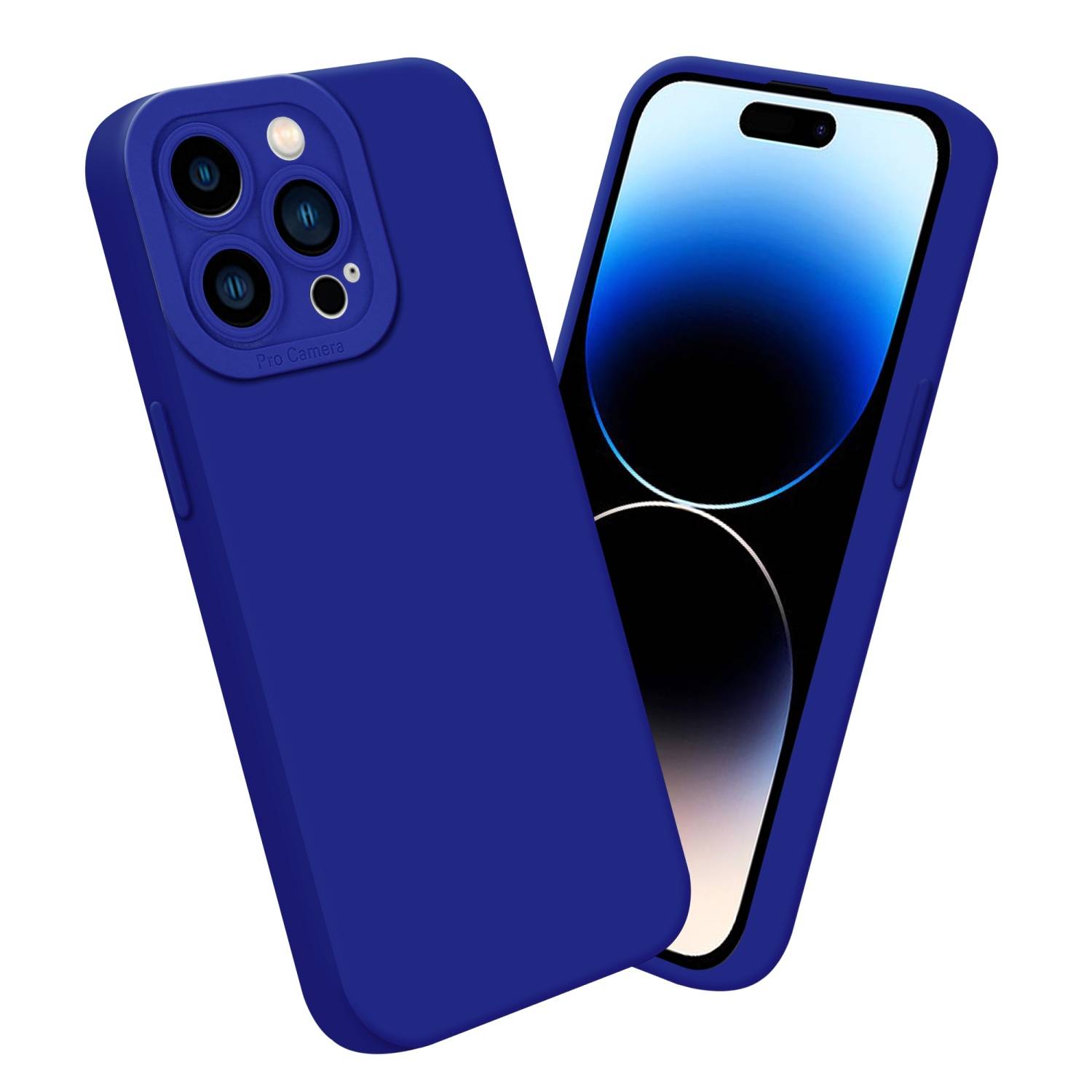 Cadorabo Hülle für Apple iPhone 14 PRO MAX Schutz Hülle in Blau TPU Silikon Etui Case Handyhülle