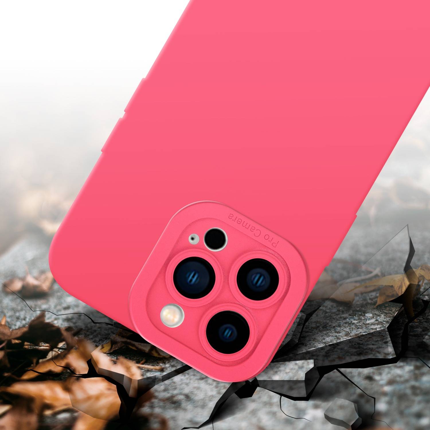 Cadorabo Hülle für Apple iPhone 14 PRO MAX Schutz Hülle in Rot TPU Silikon Etui Case Handyhülle