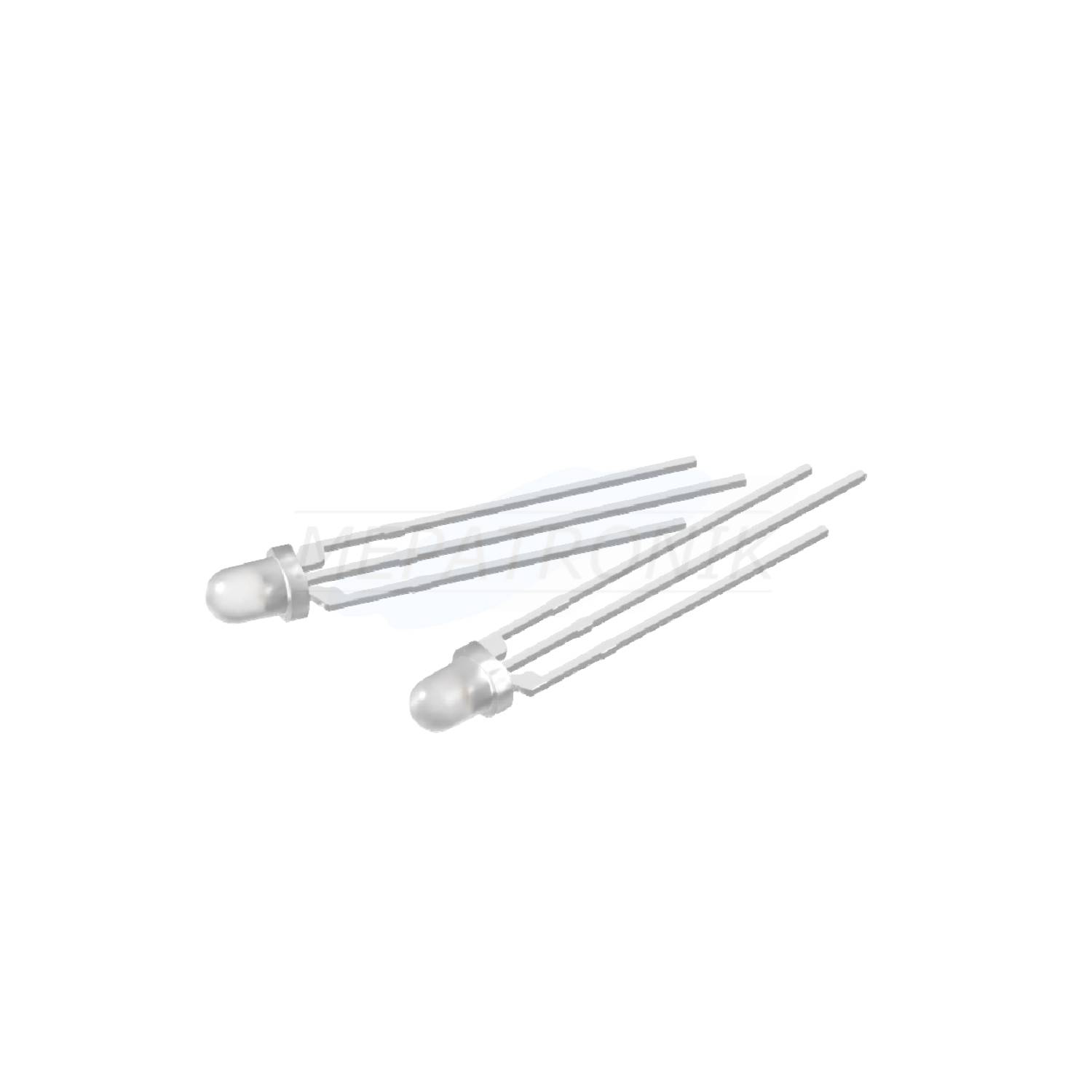 L-93WSURKCGKC LED3MM WEISS 3PIN KLAR THT ROT / GRÜN | Set 500 Stück