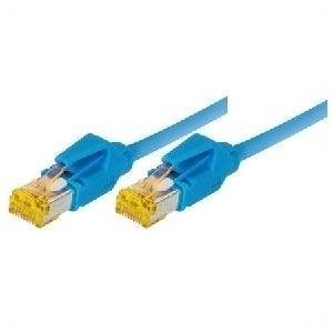Patchkabel S/FTP, PiMF, Cat 6a, blau, 2,0 m Für 10 Gigabit/s, halogenfrei, mit Draka-Kabel und Hirosesteckern TM31