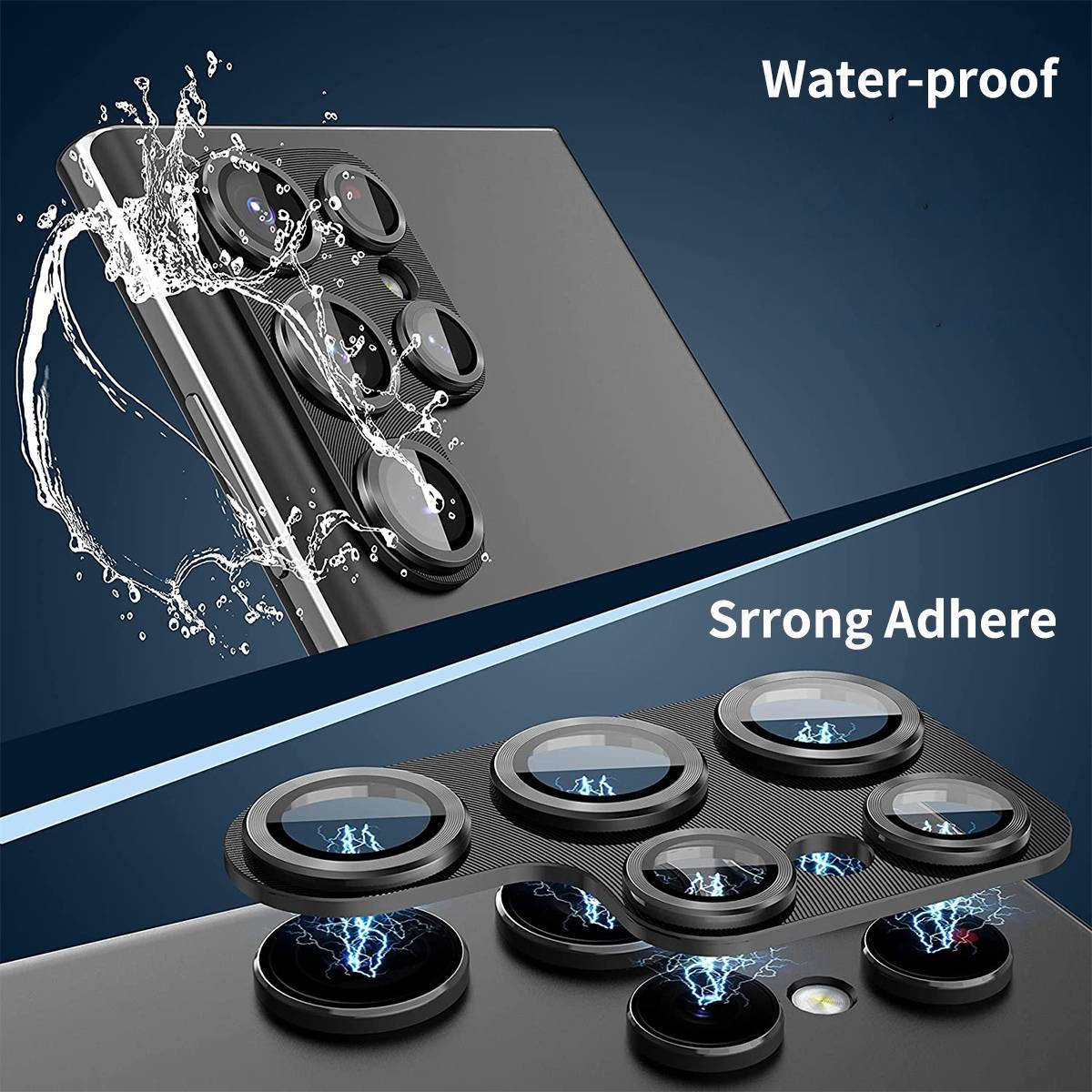 Für Samsung Galaxy S23 / S23 Plus Back Kamera Aluminiumlegierung Schutz H9 Hart Glas Cover Schwarz Neu