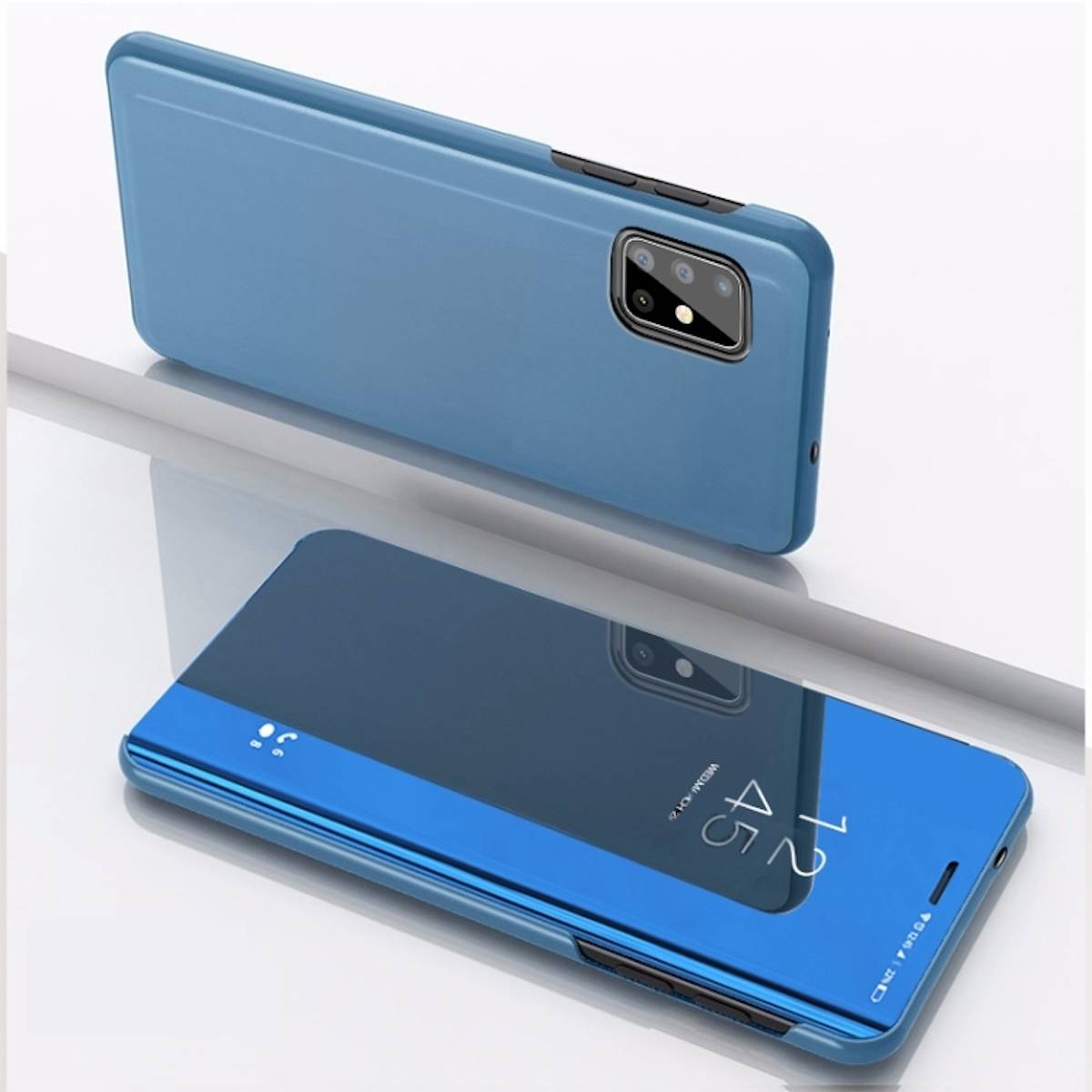 Für Xiaomi 13 Clear View Spiegel Mirror Smartcover Dunkelblau Schutzhülle Cover Etui Tasche Hülle Neu Case Wake UP Funktion