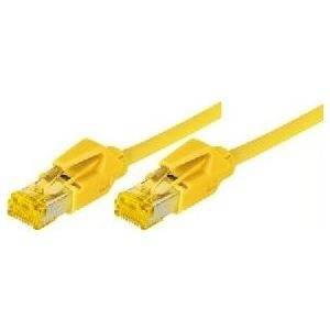 Patchkabel S/FTP, PiMF, Cat 6a, gelb, 1,5 m Für 10 Gigabit/s, halogenfrei, mit Draka-Kabel und Hirosesteckern TM31
