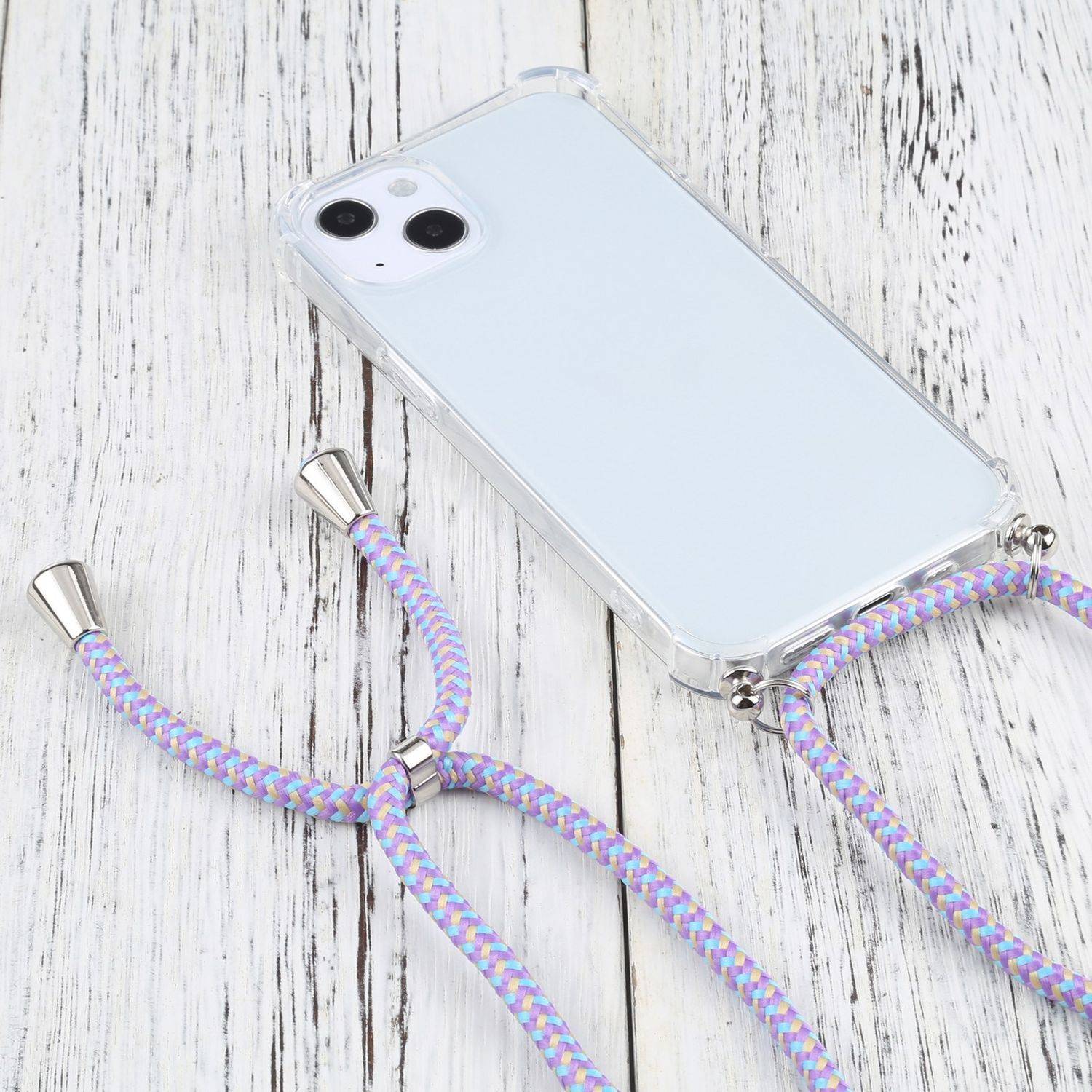 Hülle kompatibel mit Apple iPhone 13 mini Kunststoff Handykette Cover - Case Handyhülle Violett