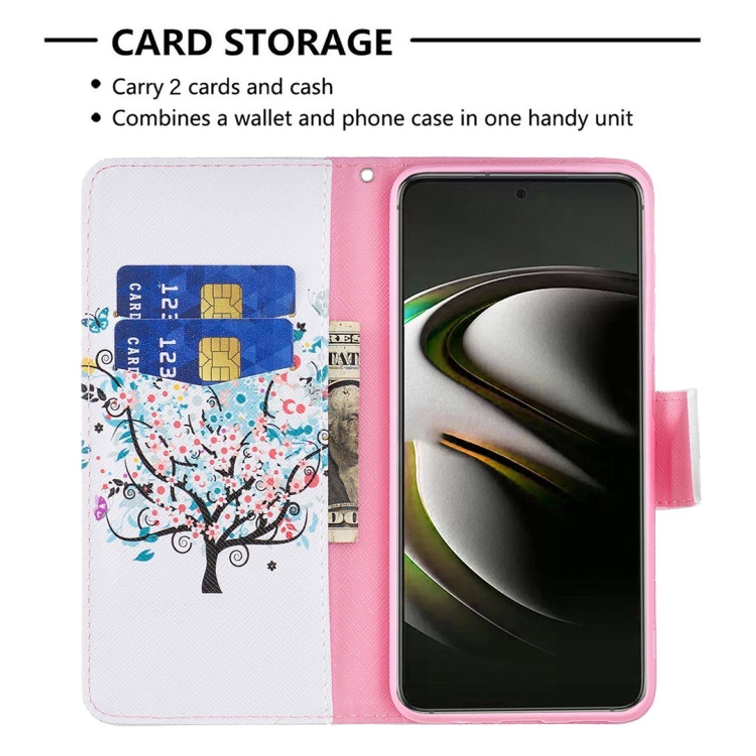 Hülle kompatibel mit Samsung Galaxy S22 5G Kunstleder Handyhülle - Handy Case Baum