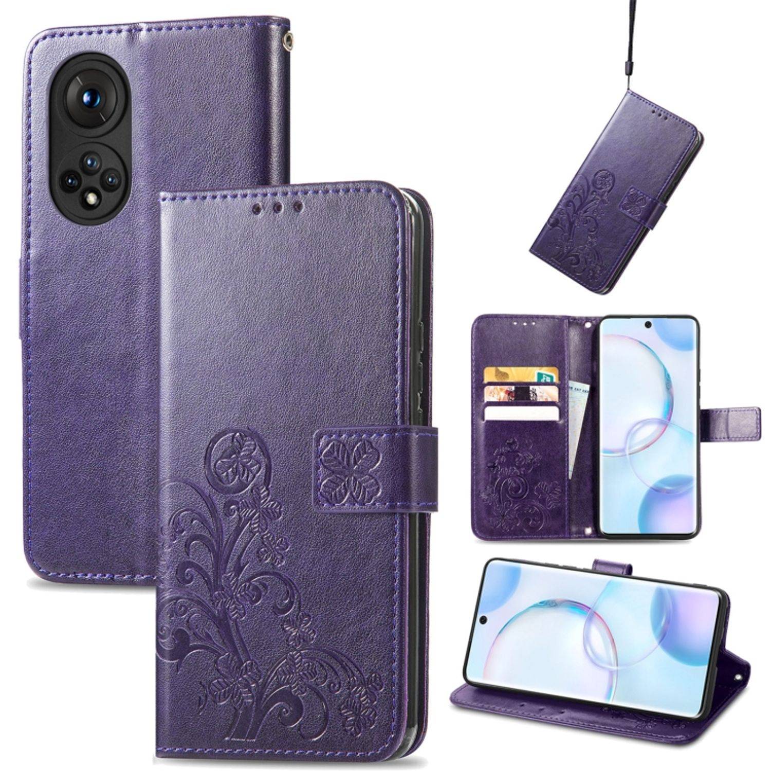Hülle kompatibel mit Honor Honor 50 Kunstleder Handyhülle - Handy Case Violett