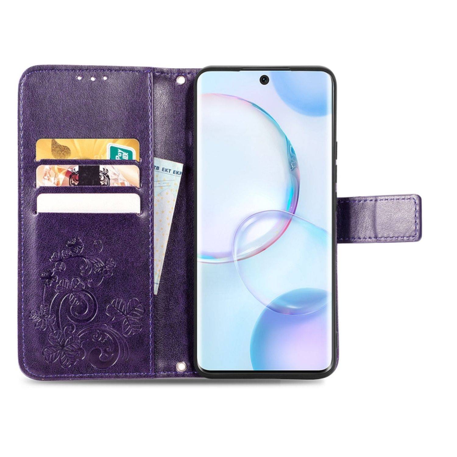 Hülle kompatibel mit Honor Honor 50 Kunstleder Handyhülle - Handy Case Violett