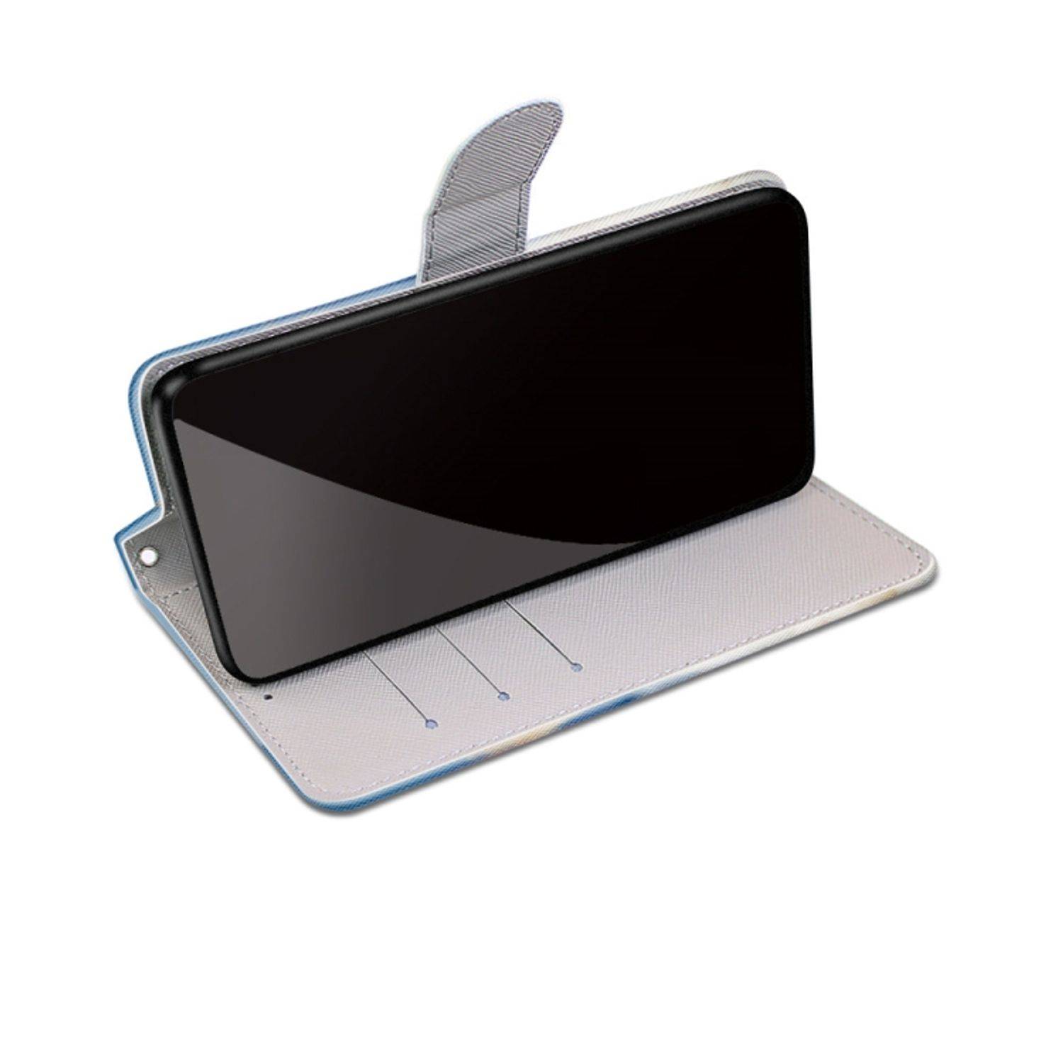 Hülle kompatibel mit Samsung Galaxy S21 FE Kunstleder Handyhülle - Handy Case Schnee-Welpe