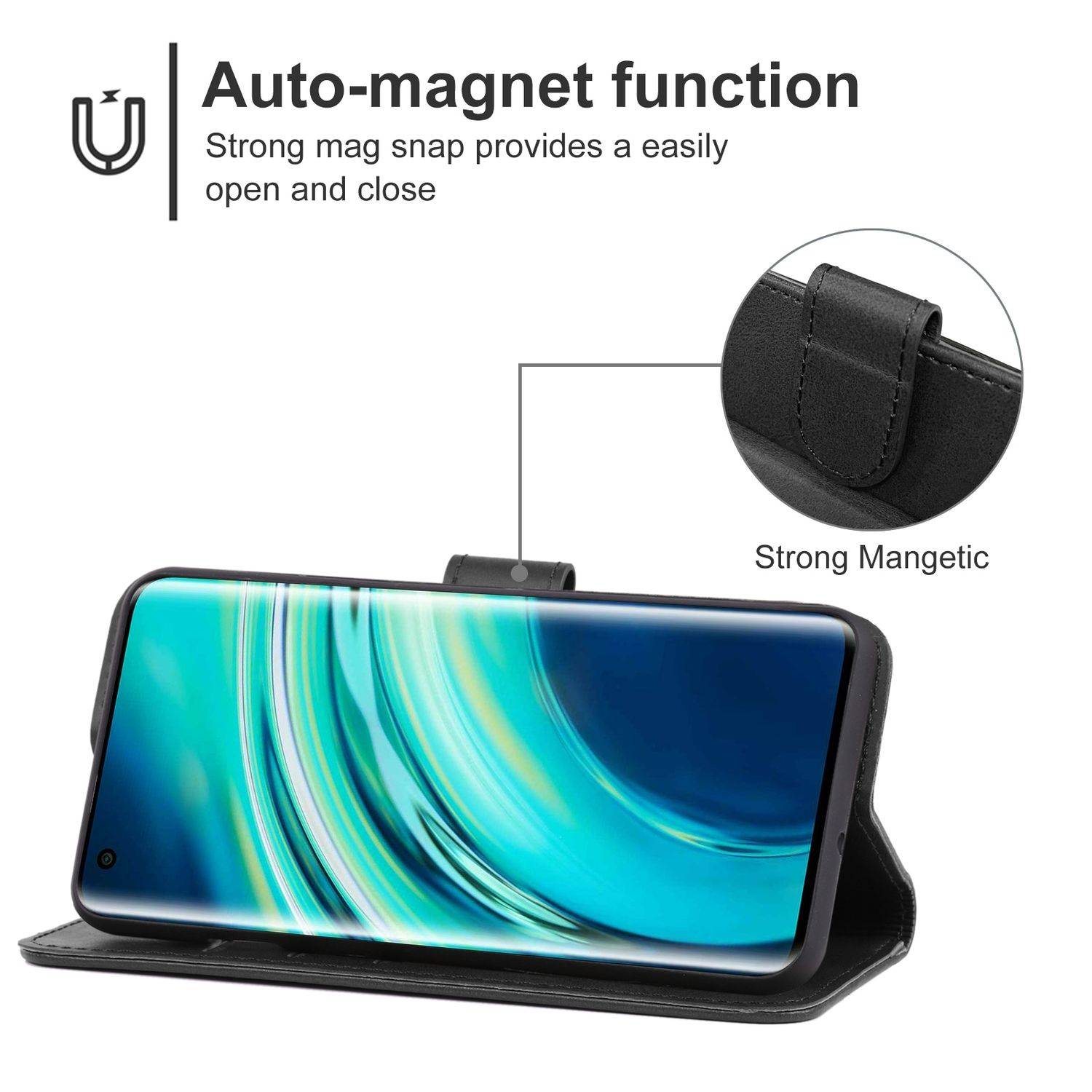 Hülle kompatibel mit Xiaomi Mi 10 / Mi 10 Pro Kunstleder Handyhülle - Handy Case Schwarz