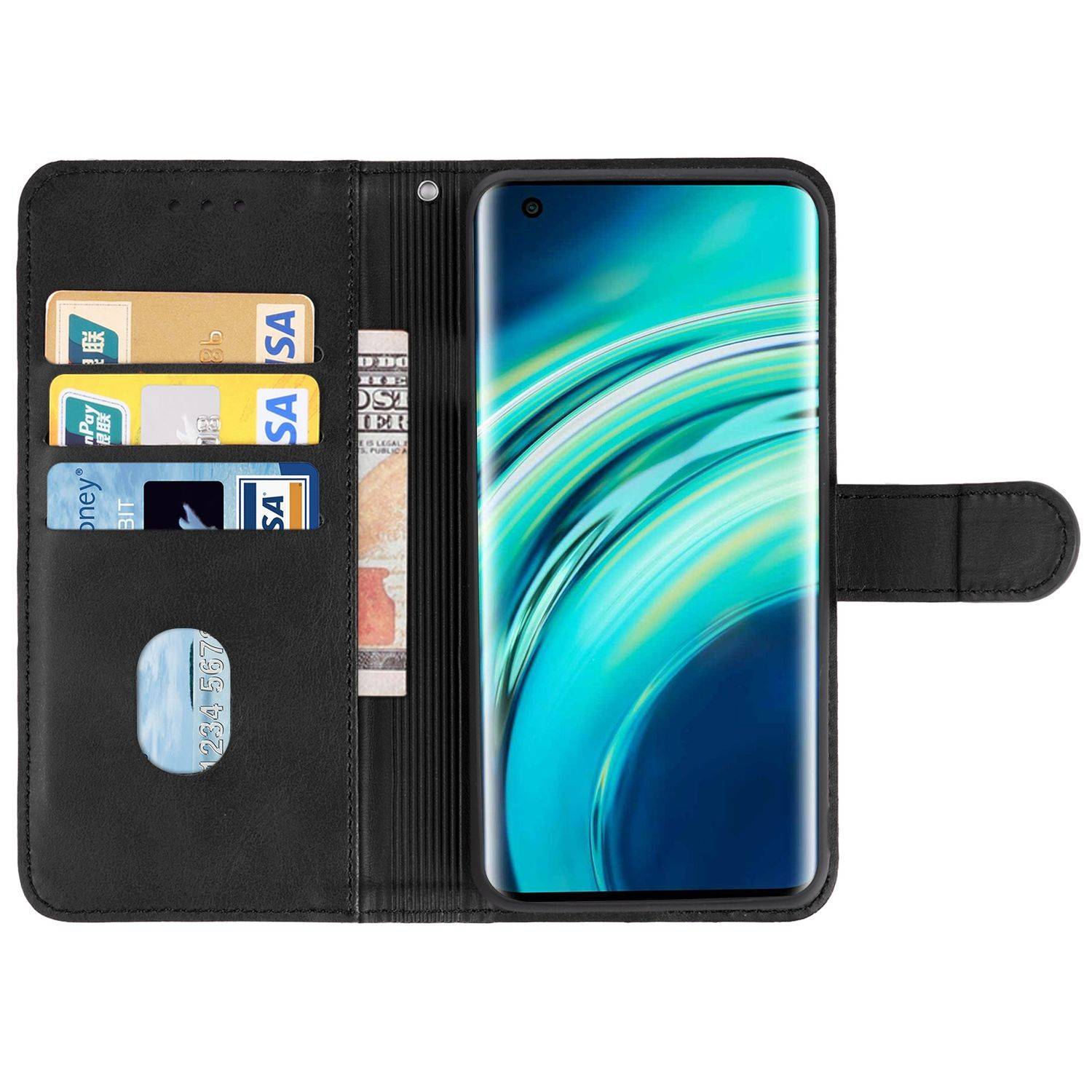 Hülle kompatibel mit Xiaomi Mi 10 / Mi 10 Pro Kunstleder Handyhülle - Handy Case Schwarz