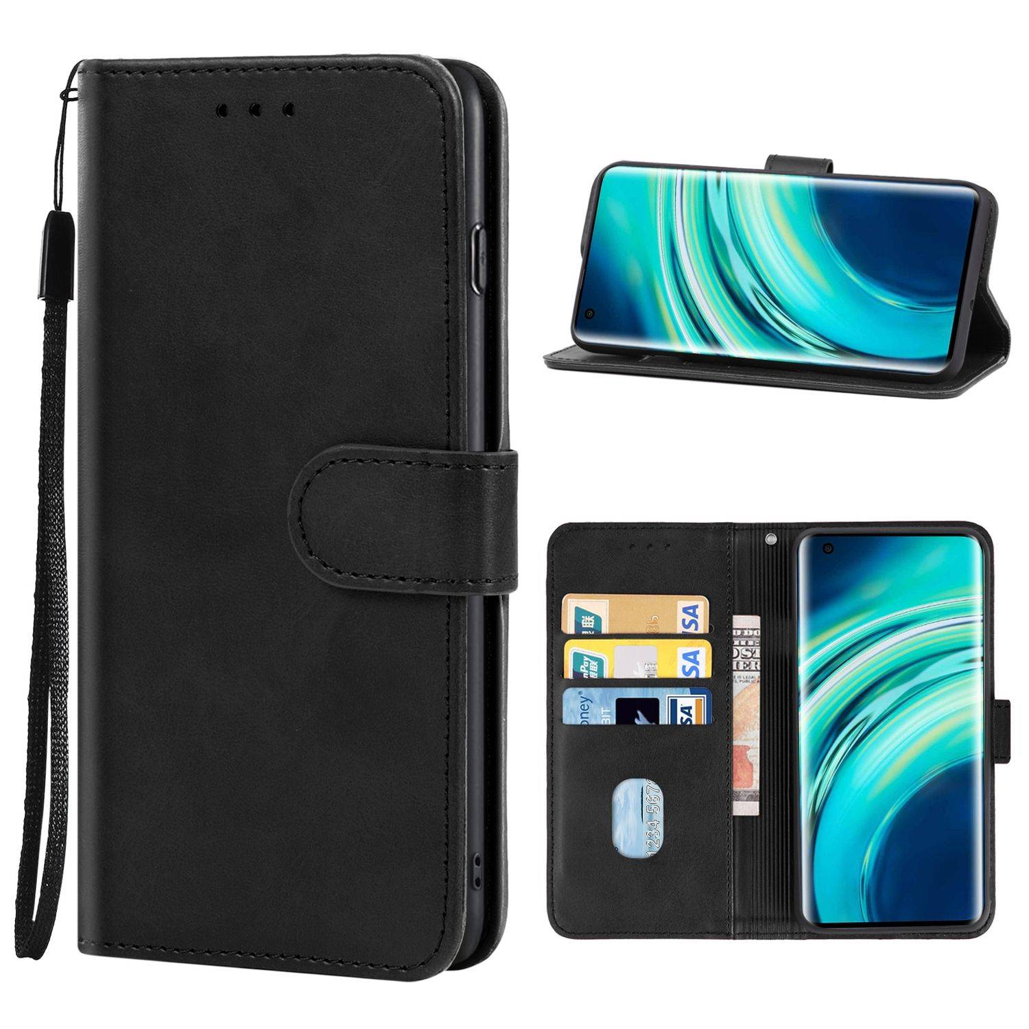 Hülle kompatibel mit Xiaomi Mi 10 / Mi 10 Pro Kunstleder Handyhülle - Handy Case Schwarz