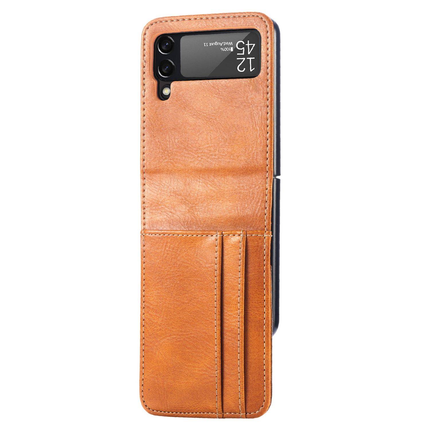 Hülle kompatibel mit Samsung Galaxy Z Flip3 5G Kunststoff Soft Handyhülle - Handy Case Braun
