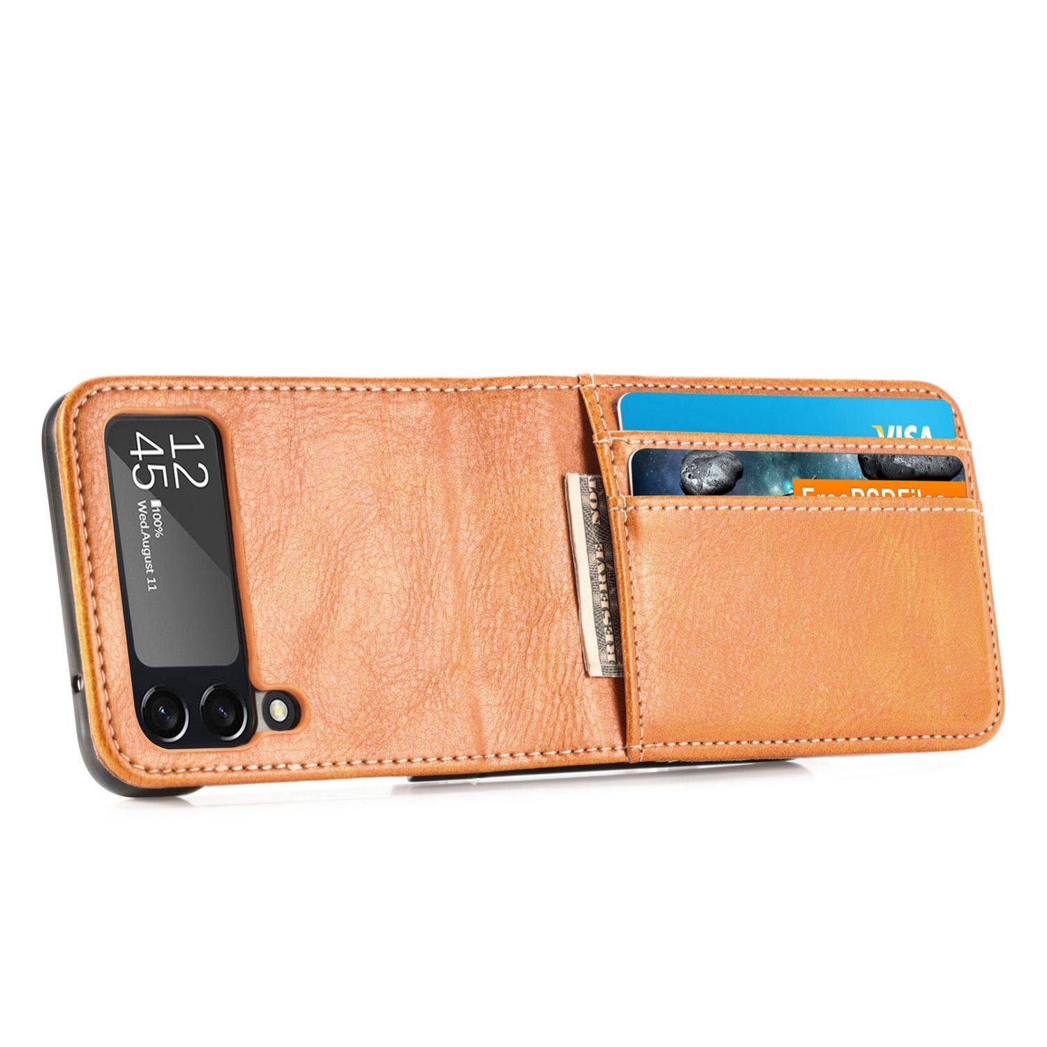 Hülle kompatibel mit Samsung Galaxy Z Flip3 5G Kunststoff Soft Handyhülle - Handy Case Braun