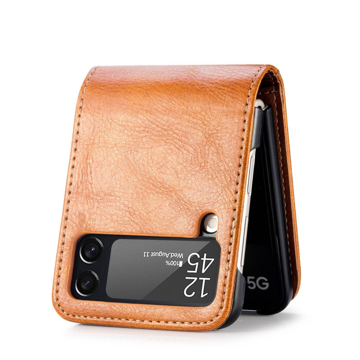 Hülle kompatibel mit Samsung Galaxy Z Flip3 5G Kunststoff Soft Handyhülle - Handy Case Braun