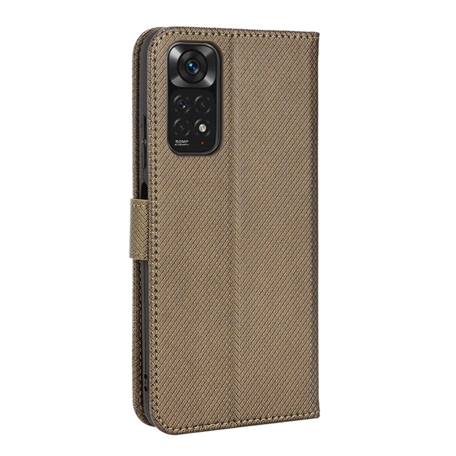 Hülle kompatibel mit Xiaomi Redmi Note 11 / Note 11S Global Kunstleder Handyhülle - Handy Case Braun